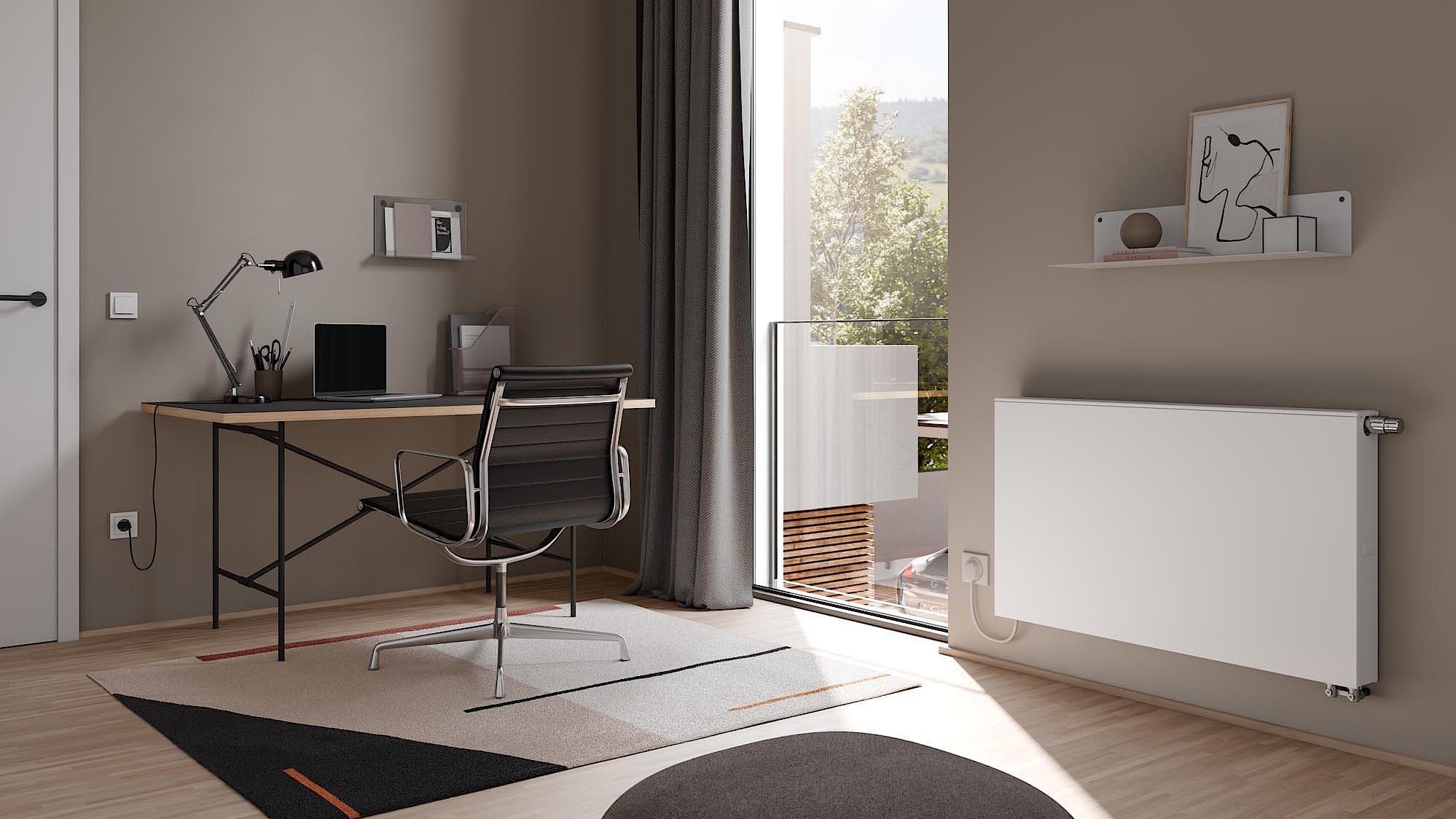 Kermi x-flair Plan steel panel radiators with a planar surface.