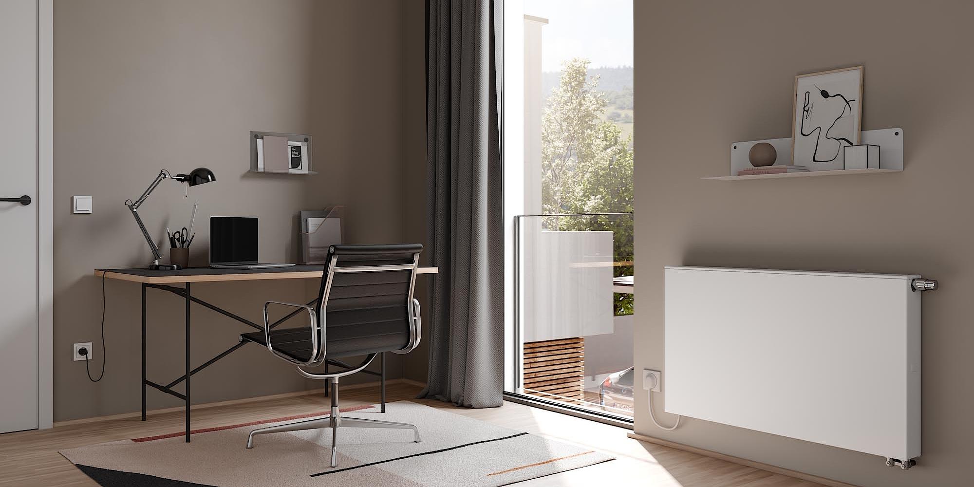 Kermi x-flair Plan steel panel radiators with a planar surface.