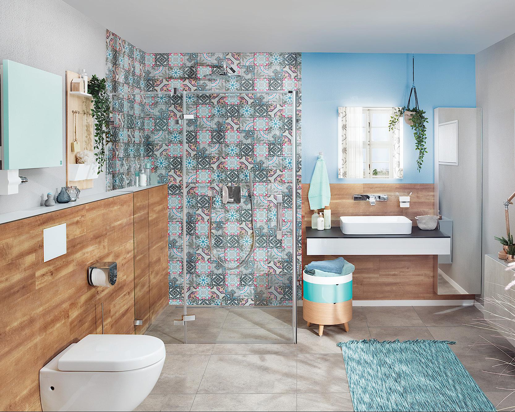 LINE bathroom patterned Kermi shower board LINE bathroom patterned