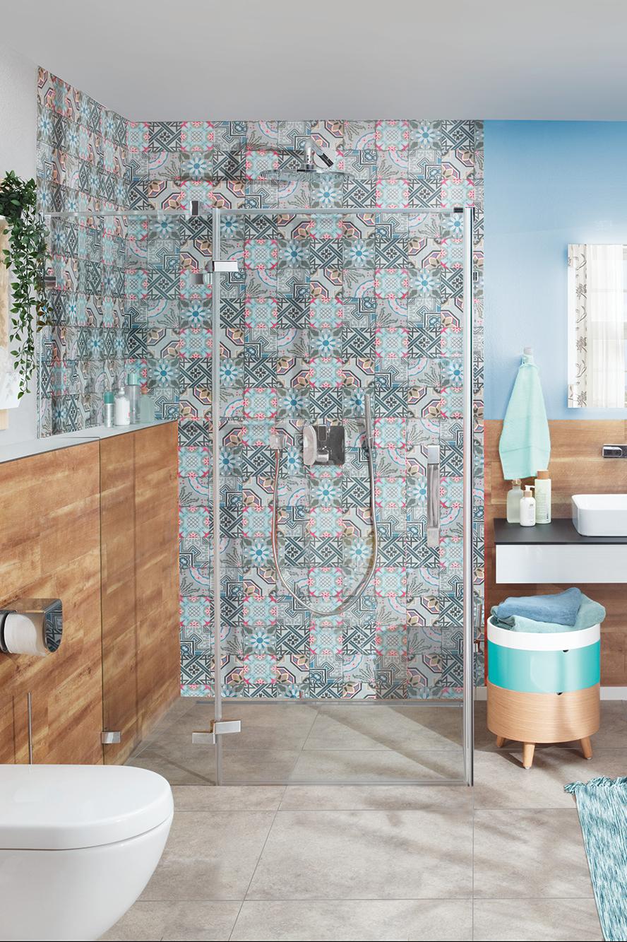 Kermi shower board LINE bathroom patterned