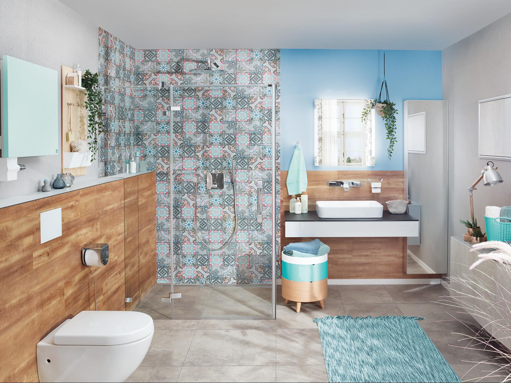 Kermi shower board LINE bathroom patterned