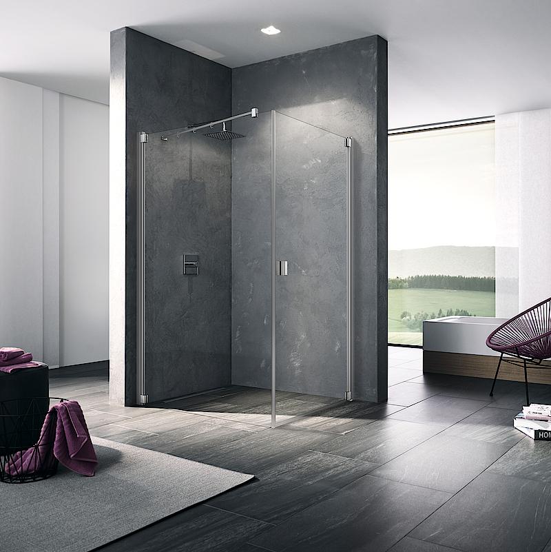 Kermi profile shower enclosure, RAYA single panel hinged door