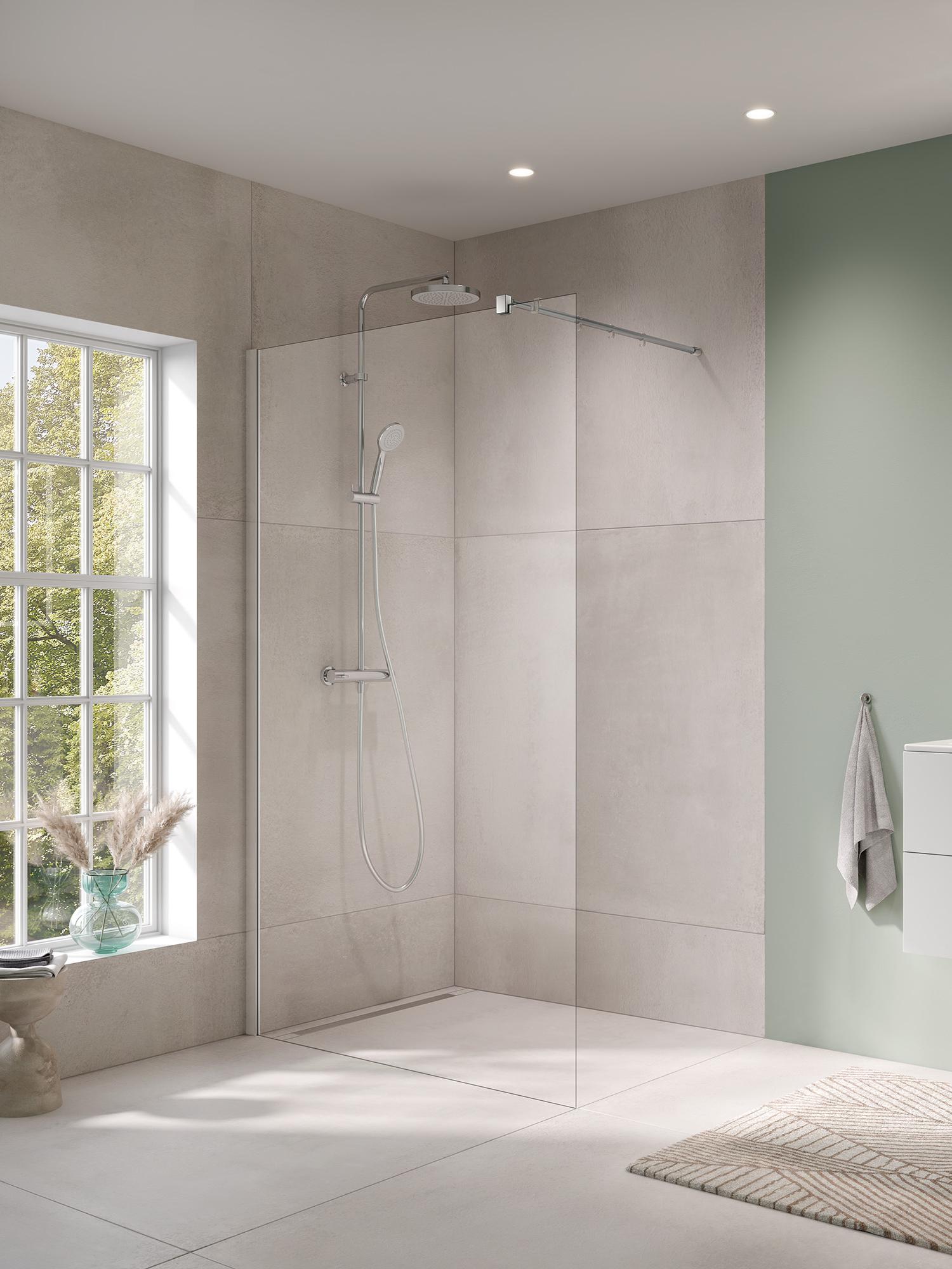 FILIA XP WALK-IN Wall Kermi hinged shower enclosure, FILIA XP WALK-IN Wall