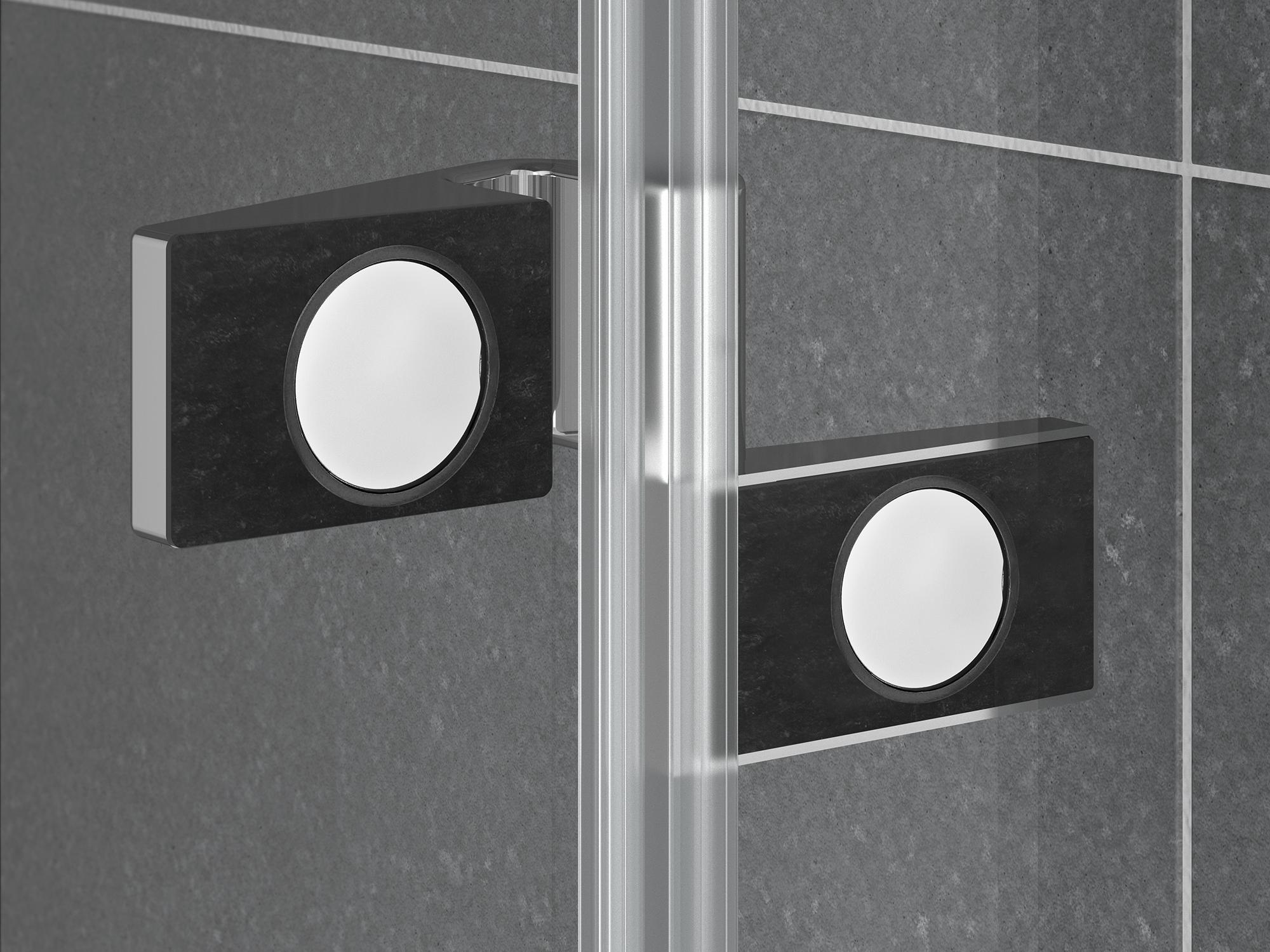 Kermi hinged shower enclosure, TUSCA inside hinge