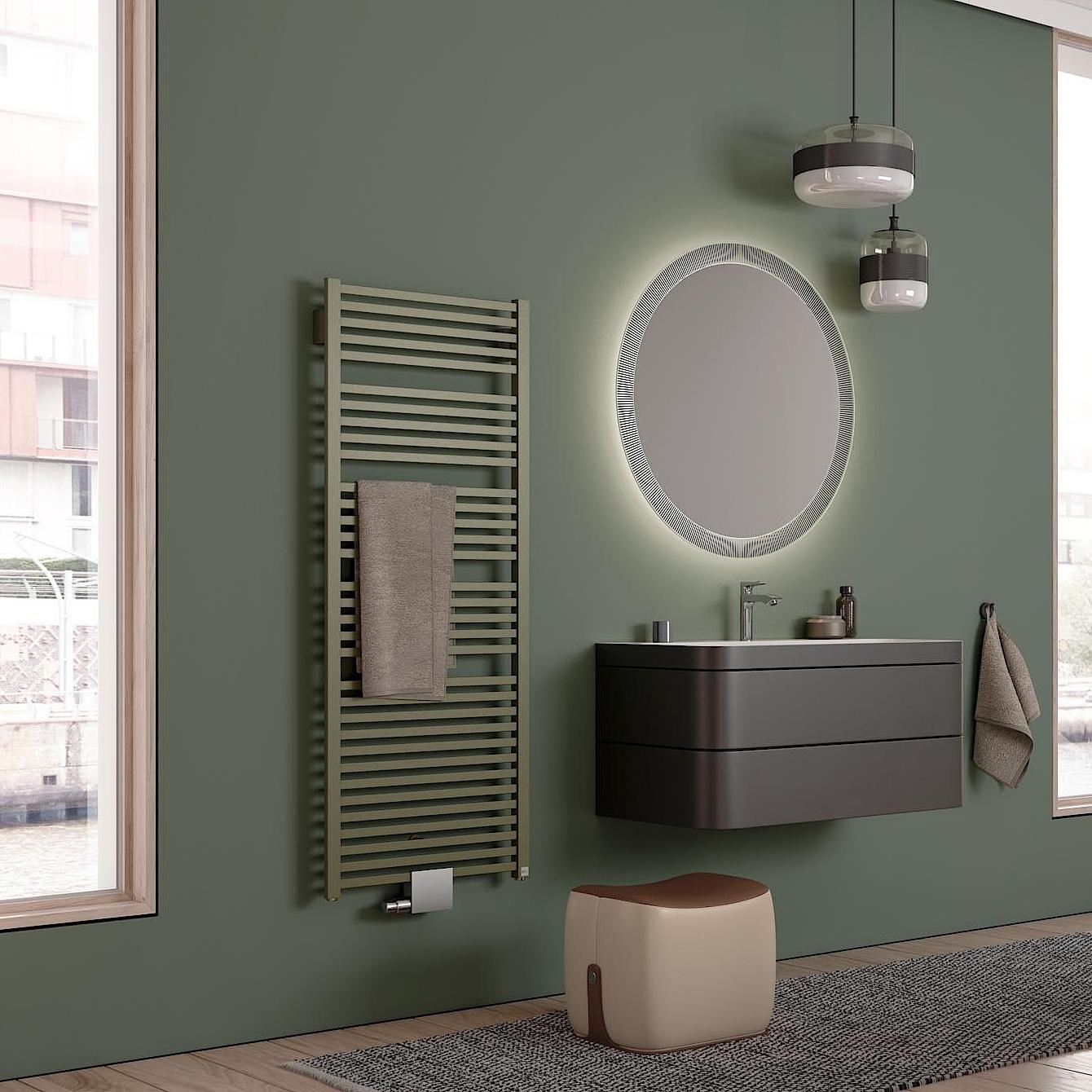 Radiatore da bagno e di design Kermi Geneo quadris – forma sorprendente, aspetto convincente.