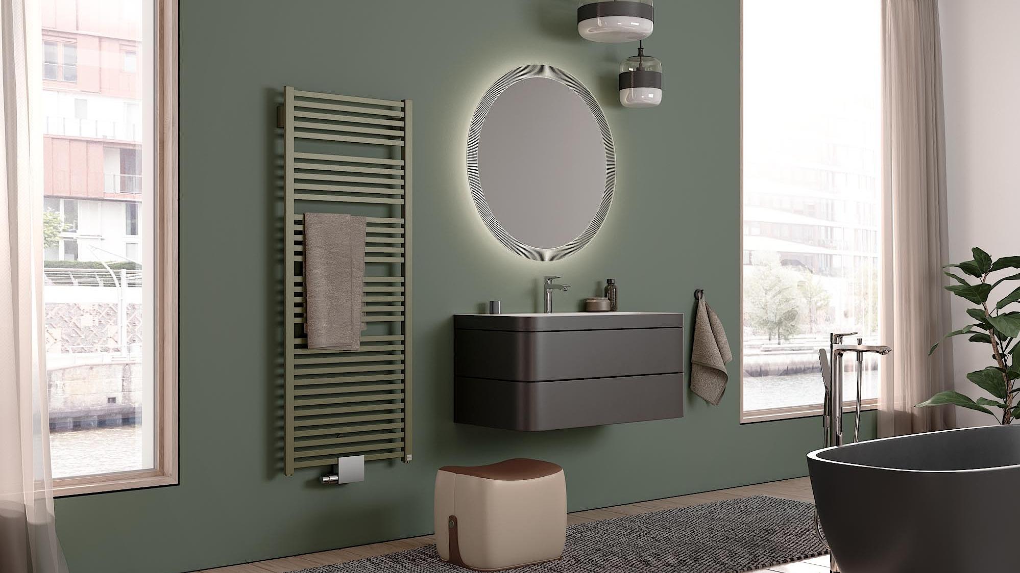 Radiatore da bagno e di design Kermi Geneo quadris – forma sorprendente, aspetto convincente.