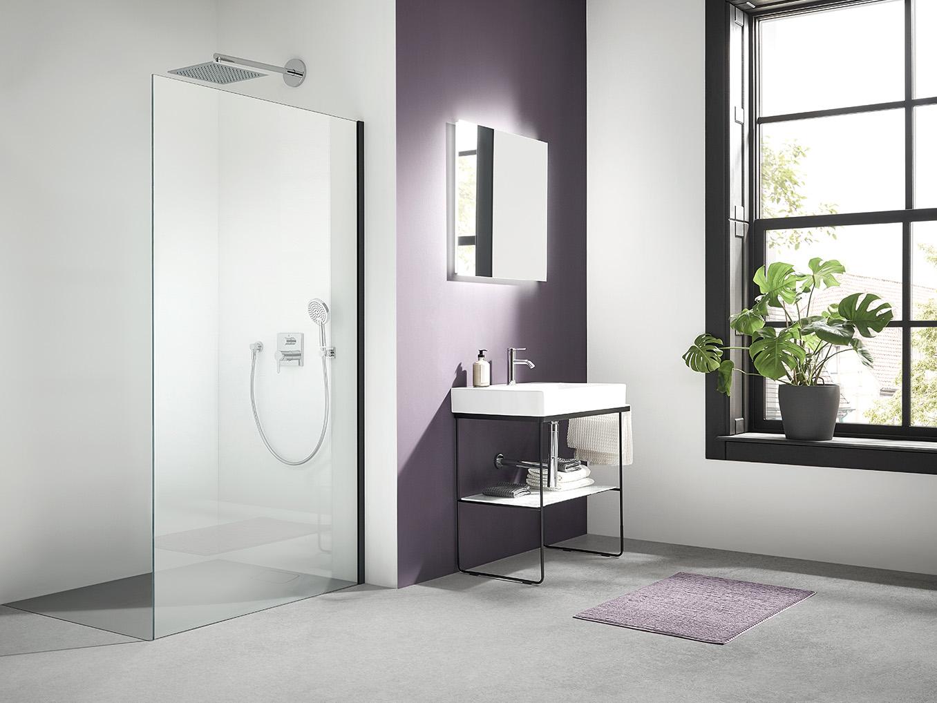 Paroi de douche Walk-In Kermi WALK-IN-XC Wall Noir