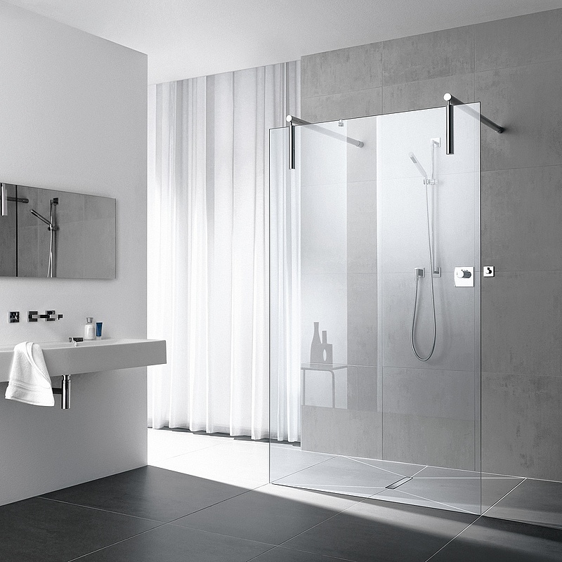 Kermi Walk-In shower enclosure, WALK-IN XS Free, wall stabilizer