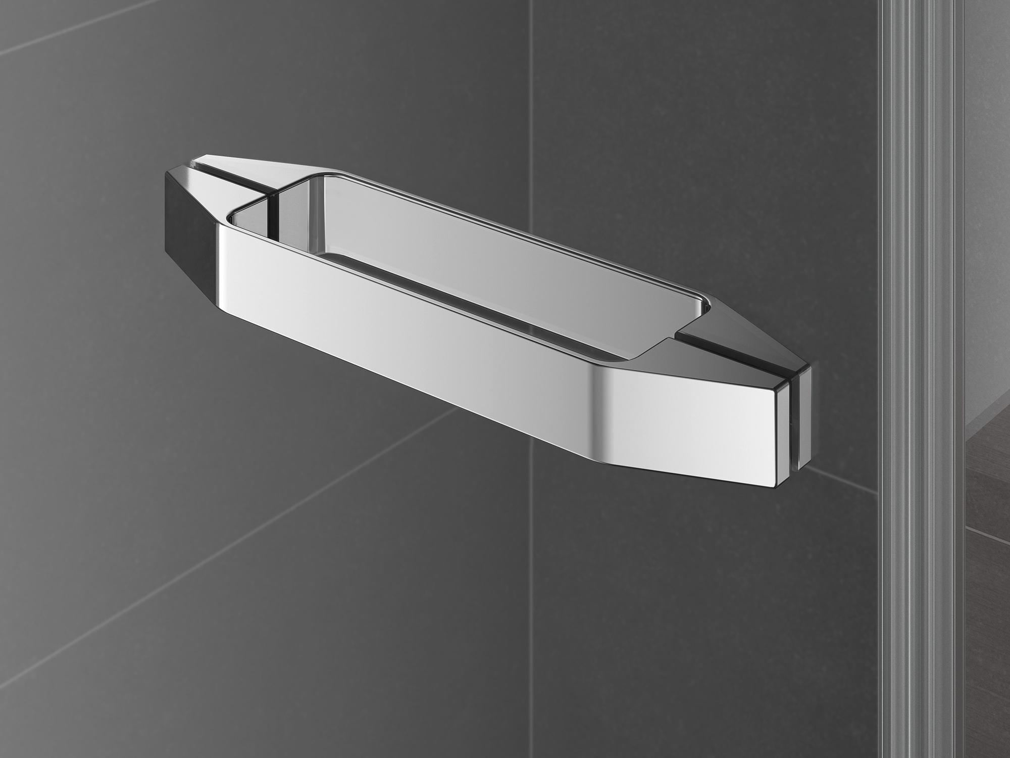 Kermi hinged shower enclosure, TUSCA handle