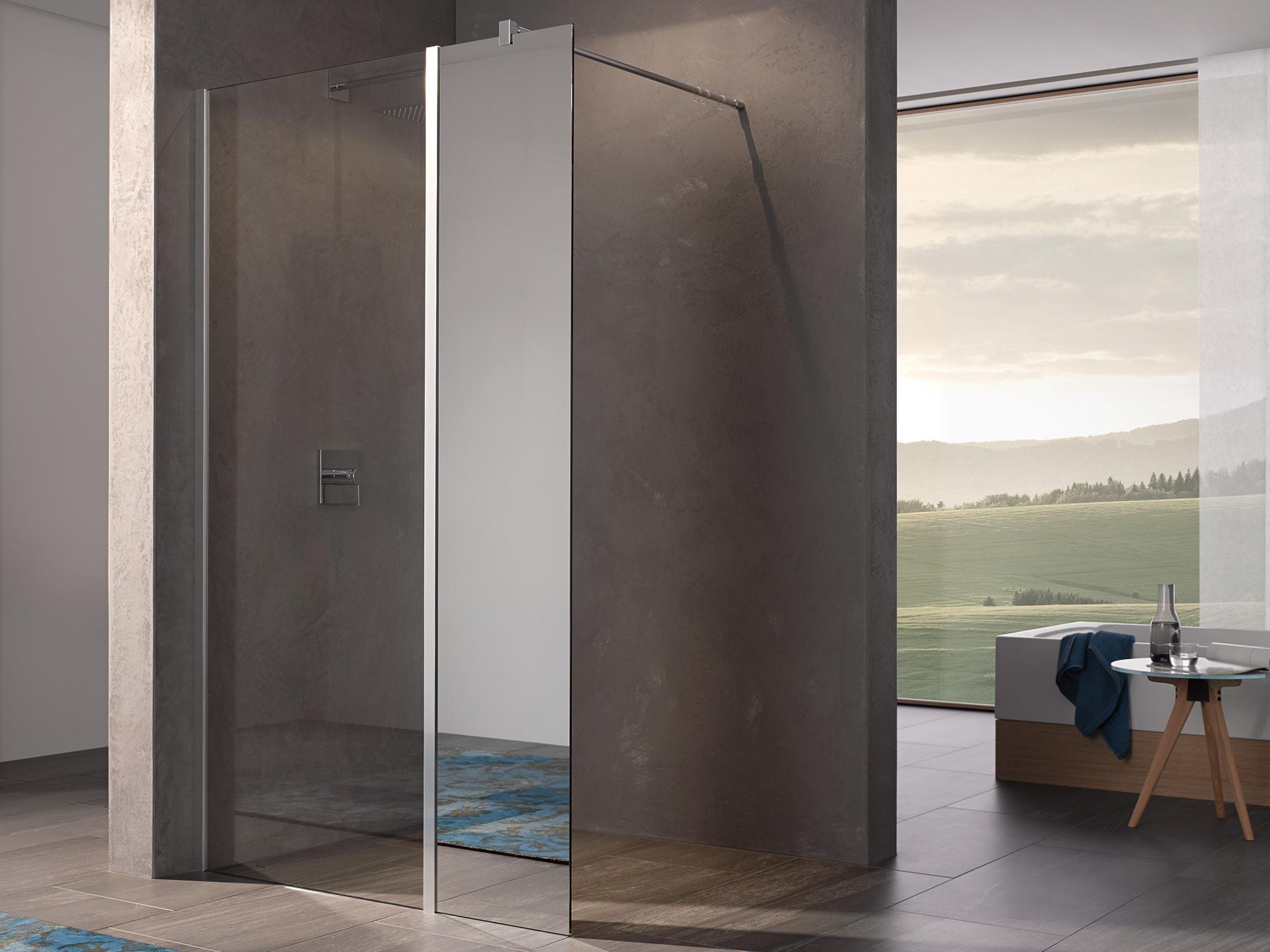 Box doccia Walk-In Kermi WALK-IN XB pannello fisso allineato per combinazione con WALK-IN XB Wall