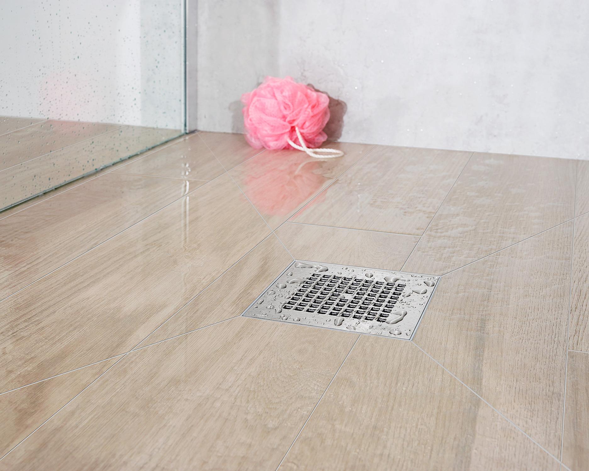 POINT E65 drain cover, center drain Kermi shower board with point drain, POINT E65 drain cover, center drain