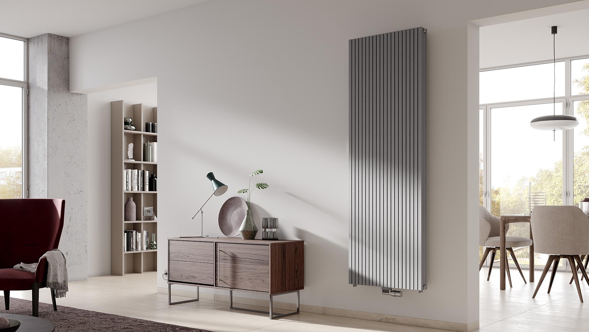 The Kermi Decor-Arte Pure design and bathroom radiator is available in many different heights and lengths.