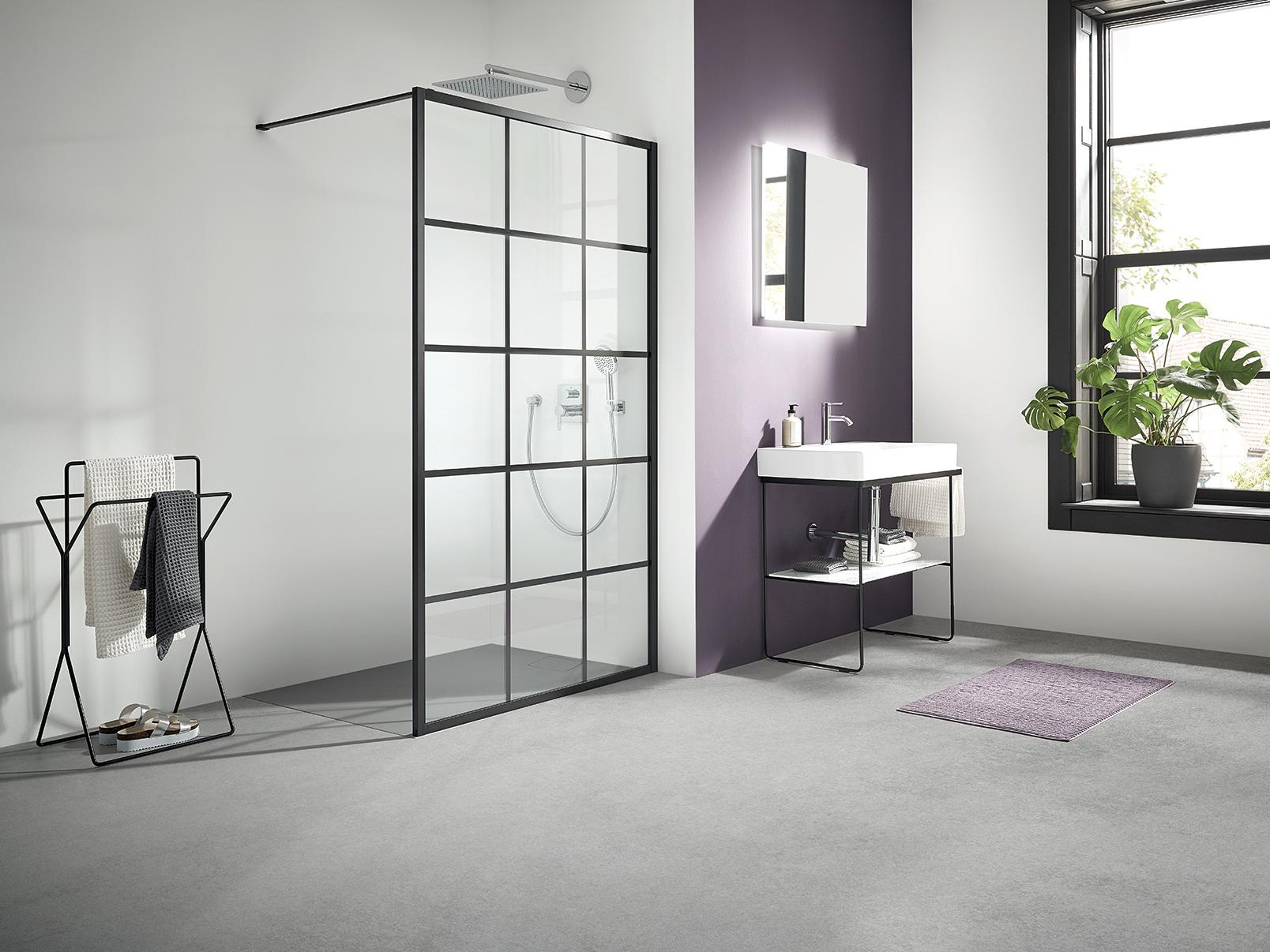 Box doccia Walk-In Kermi WALK-IN XD Wall con stampa Loft