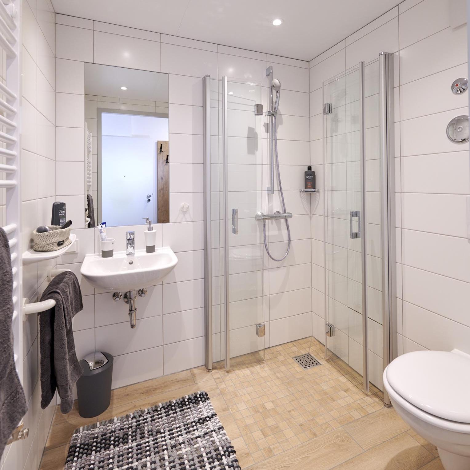 Kermi shower design reference property Student apartments, Deggendorf