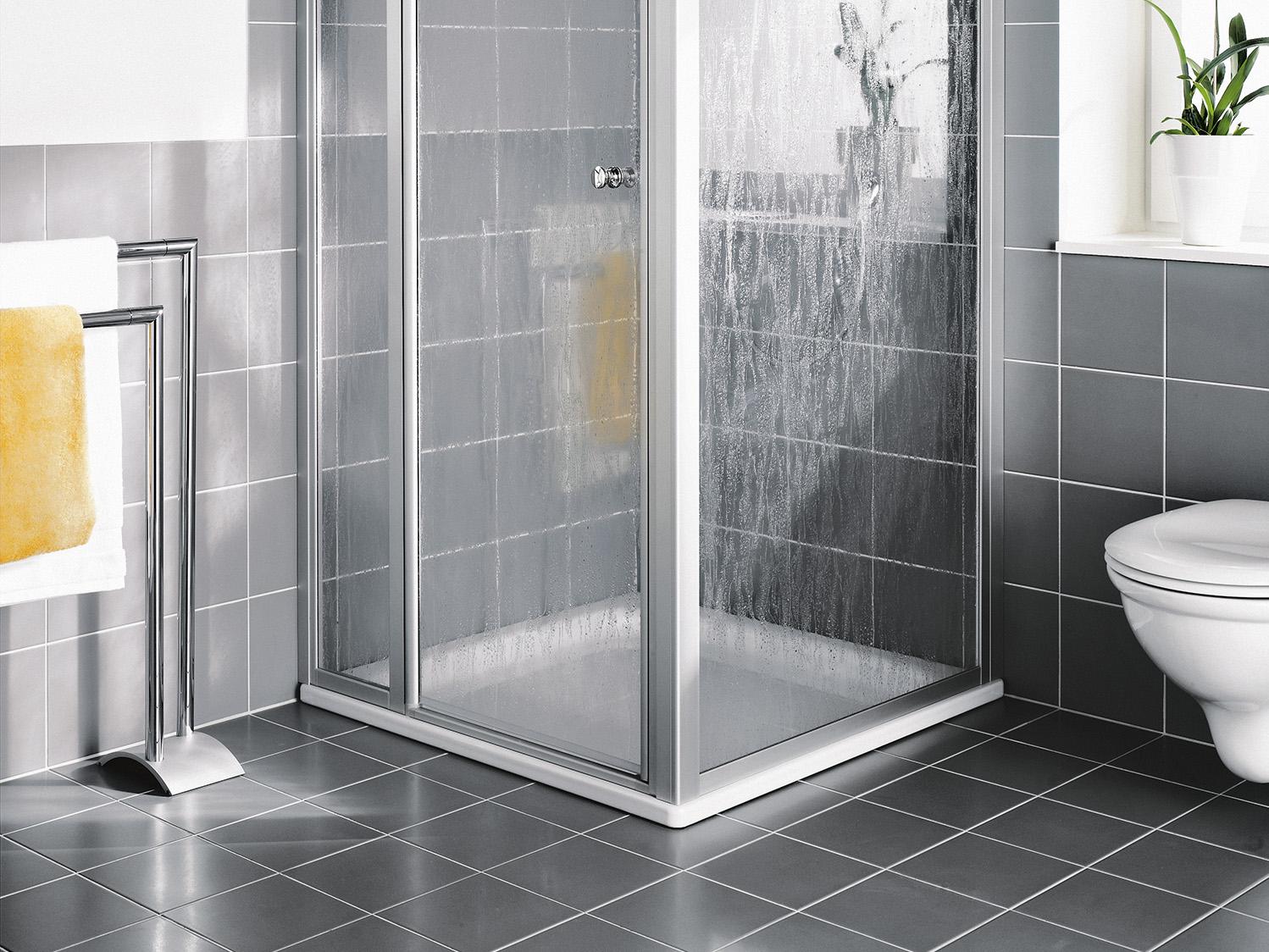 Kermi profile shower enclosure, NOVA 2000 hinged door with fixed panel 