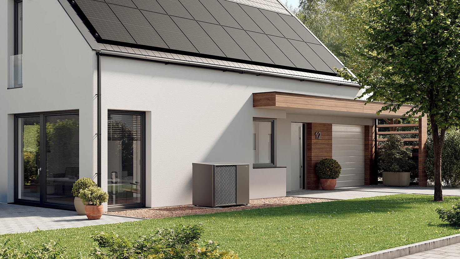 x-change dynamic pro M Luft/Wasser-Wärmepumpe umweltfreundlich heizen: Bei einer Sanierung in Verbindung mit einer PV-Anlage selbstverständlich die Ölheizung ersetzen.