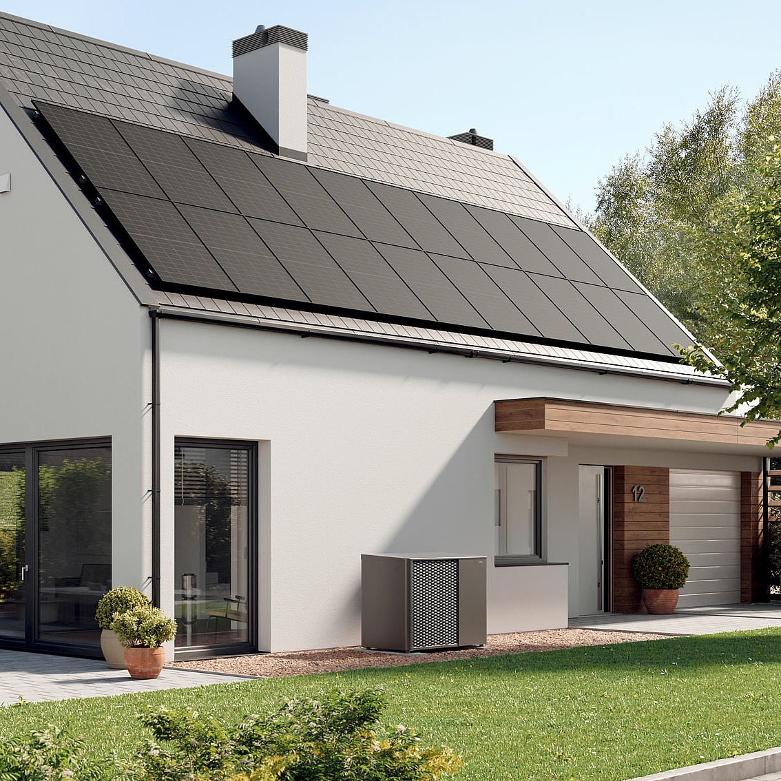x-change dynamic pro M Luft/Wasser-Wärmepumpe umweltfreundlich heizen: Bei einer Sanierung in Verbindung mit einer PV-Anlage selbstverständlich die Ölheizung ersetzen.