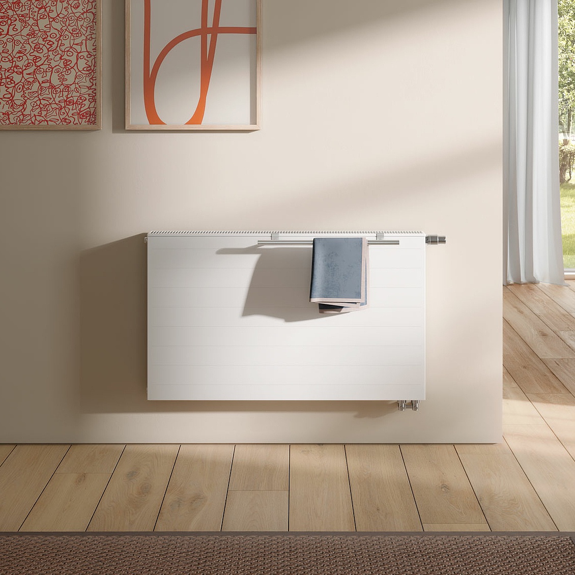 KERMI therm-x2 Line – stylové deskové otopné těleso s jemně profilovanou přední deskou.