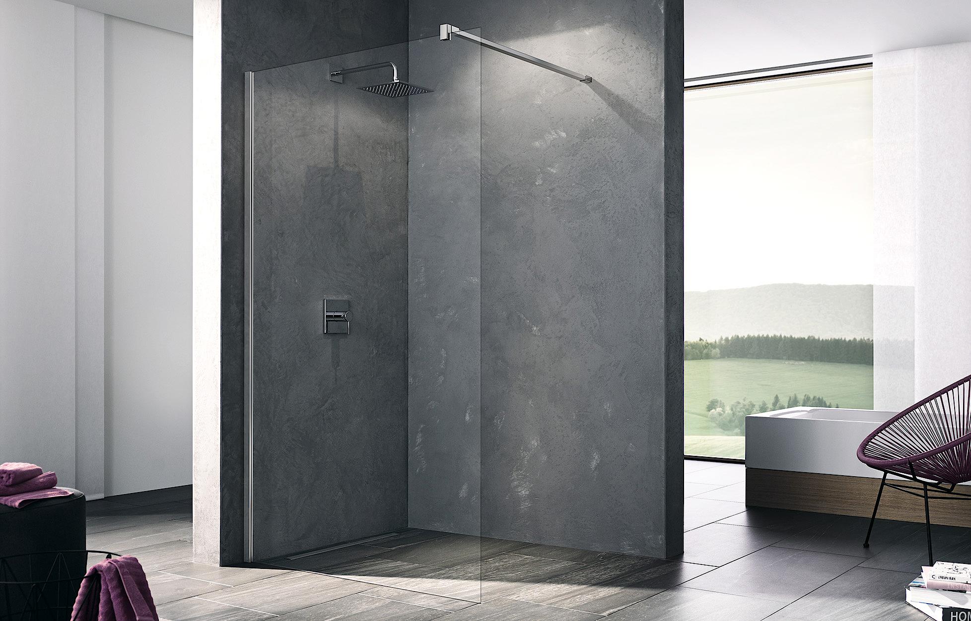 Kermi Walk-In shower enclosure, WALK-IN XB Wall