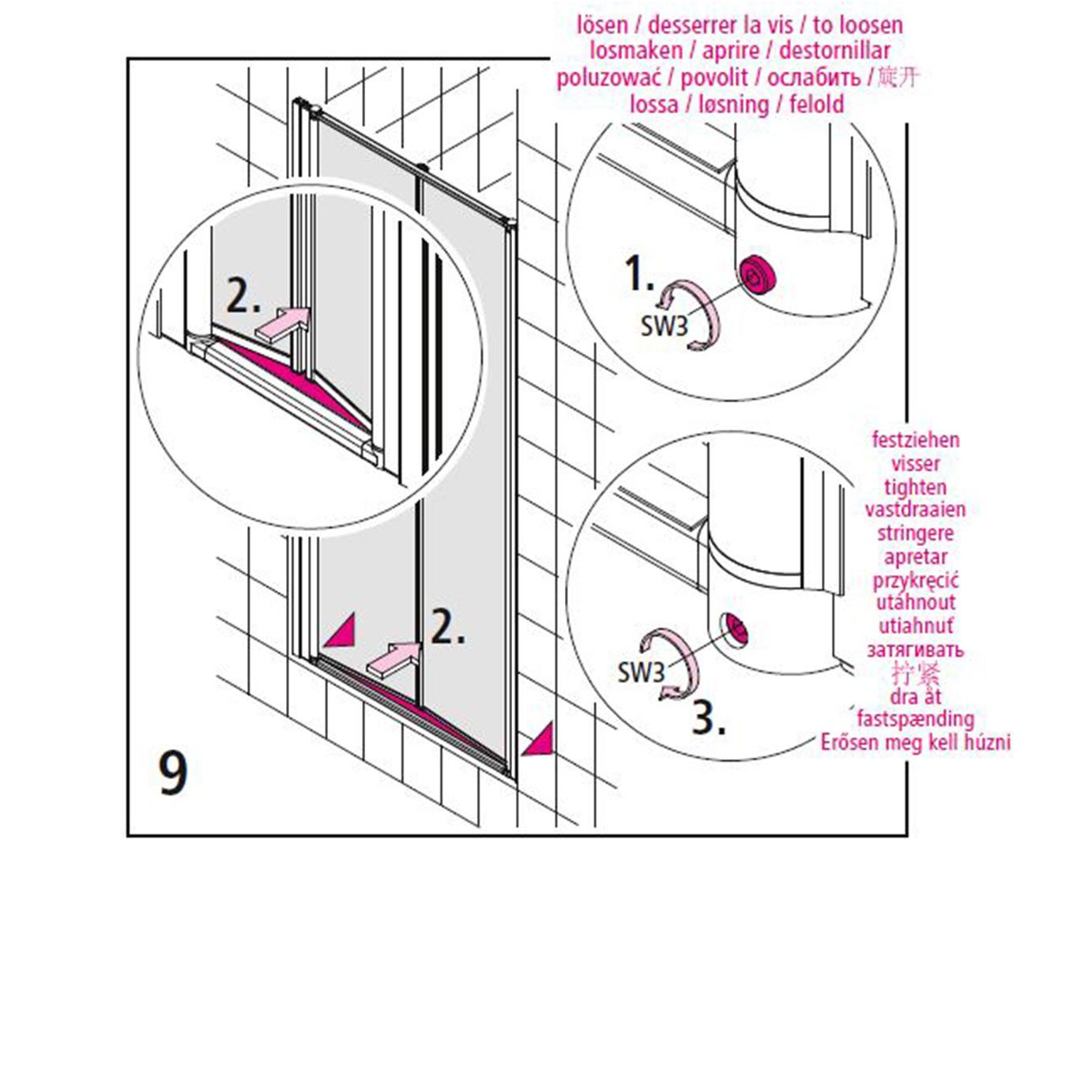 Adjusting the rising hinge mechanism Kermi service: Adjusting the rising hinge mechanism