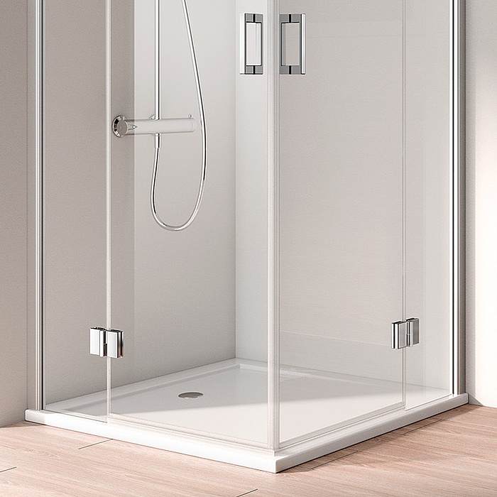 Pantový sprchový kout Kermi OSIA Rohový vstup 2-dílný (kyvné dveře s pevnými poli) – poloviční díl 