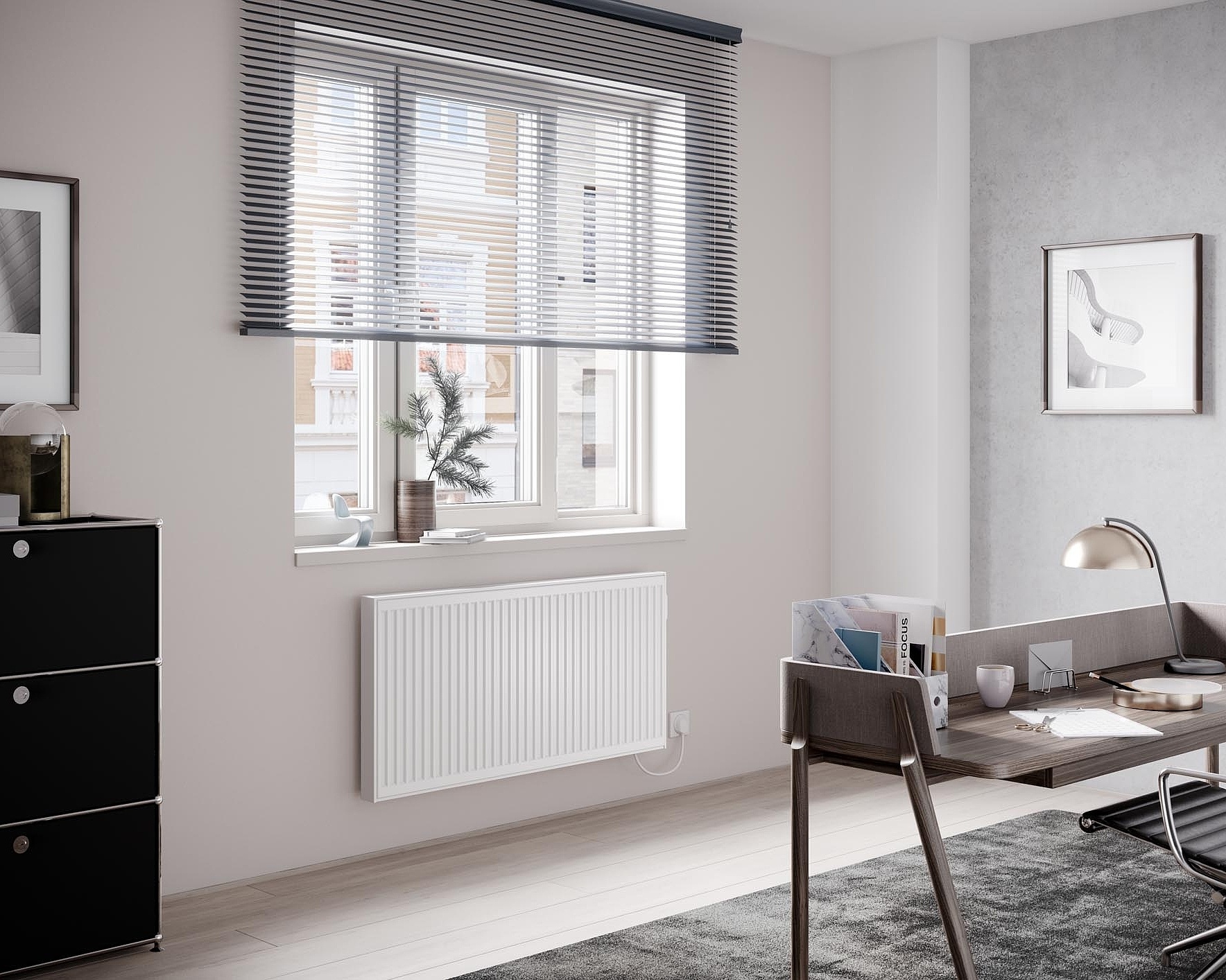 Kermi x-therm +e Profil horizontal Elektro-Flachheizkörper Kermi x-therm +e Profil horizontal Elektro-Flachheizkörper mit profilierter Oberflächen-Optik.