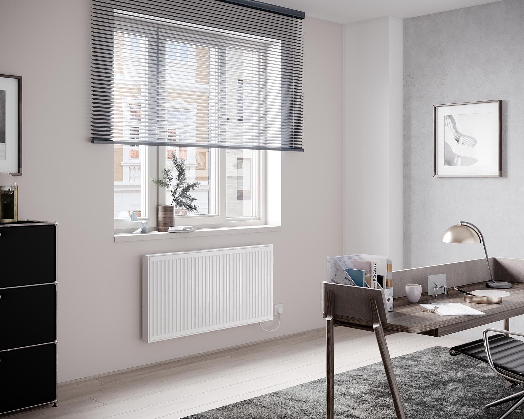 Kermi x-therm +e Profil horizontal electric steel panel radiators Kermi x-therm +e Profil horizontal electric steel panel radiators with a profiled surface look.