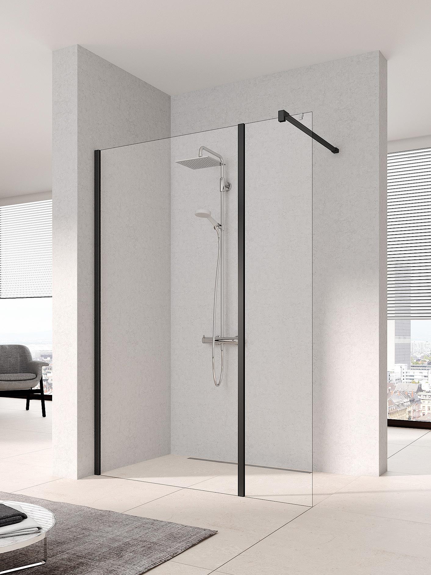 Box doccia Walk-In Kermi WALK-IN XB pannello fisso allineato per combinazione con WALK-IN XB Wall