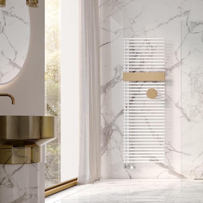Kermi Credo Half round design and bathroom radiators – open at the side for optimum convenience.