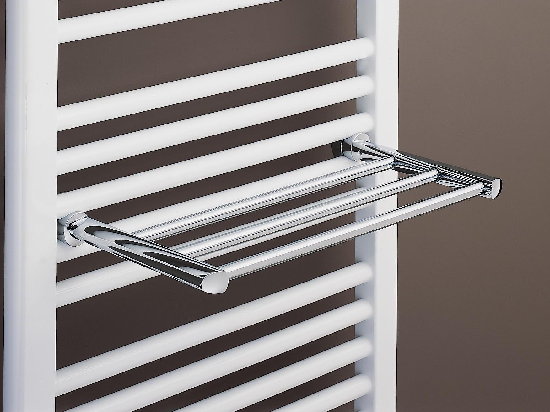 Towel shelf for Kermi Basic-50 designer and bathroom radiators, Painted Aluminium or Chrome-plated.