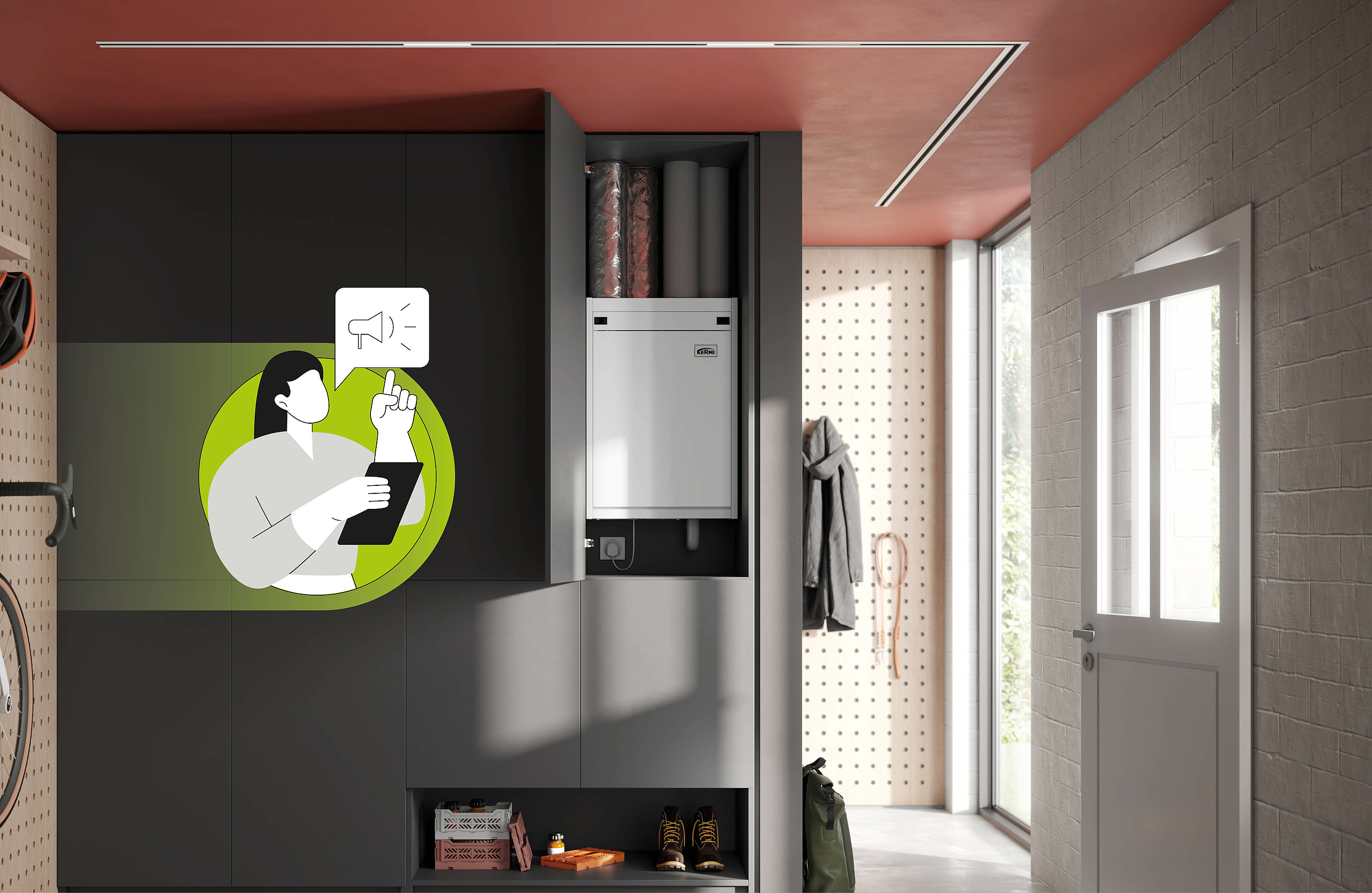 Lüftungsgerät zentral x-well C225 mit Wärmerückgewinnung