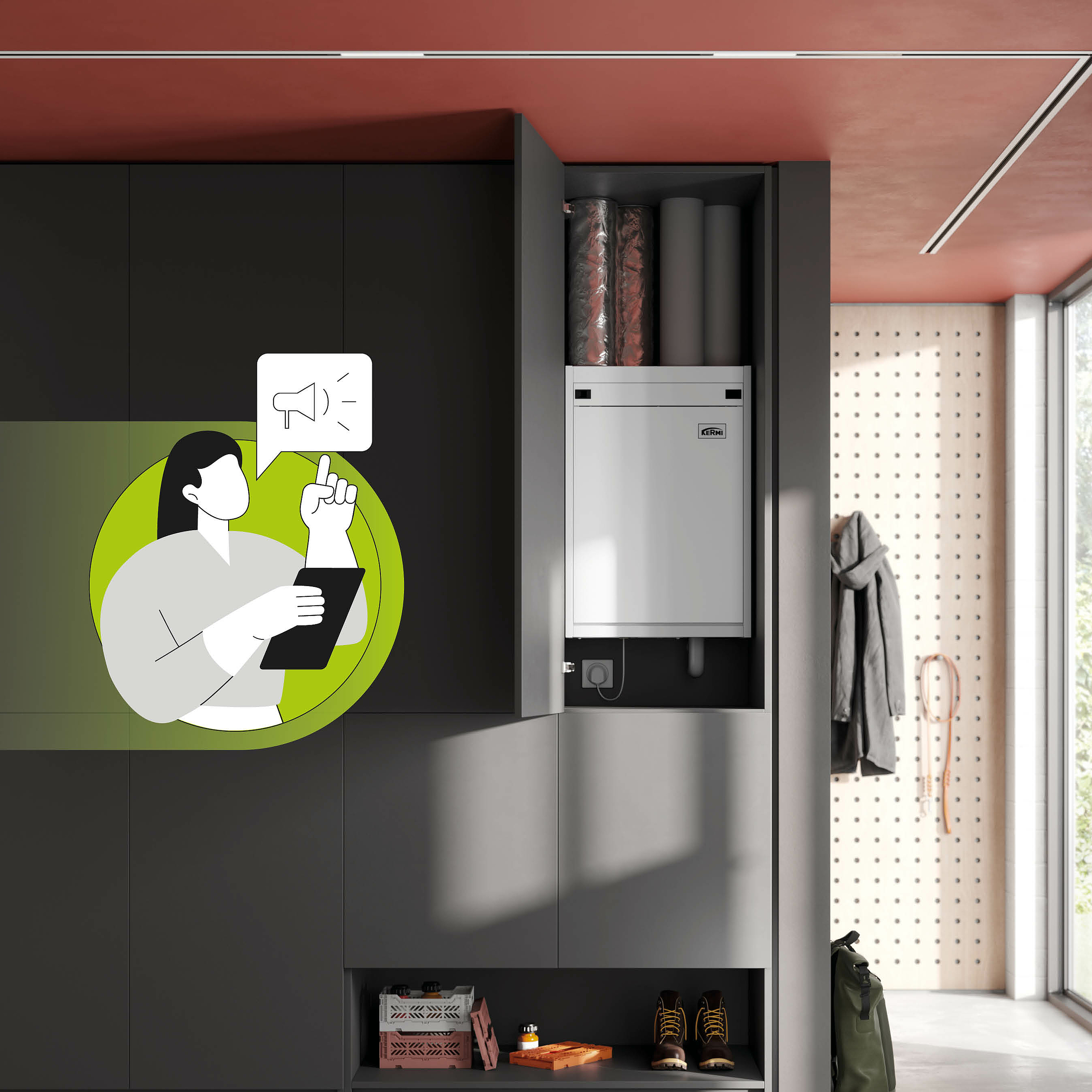 Lüftungsgerät zentral x-well C225 mit Wärmerückgewinnung