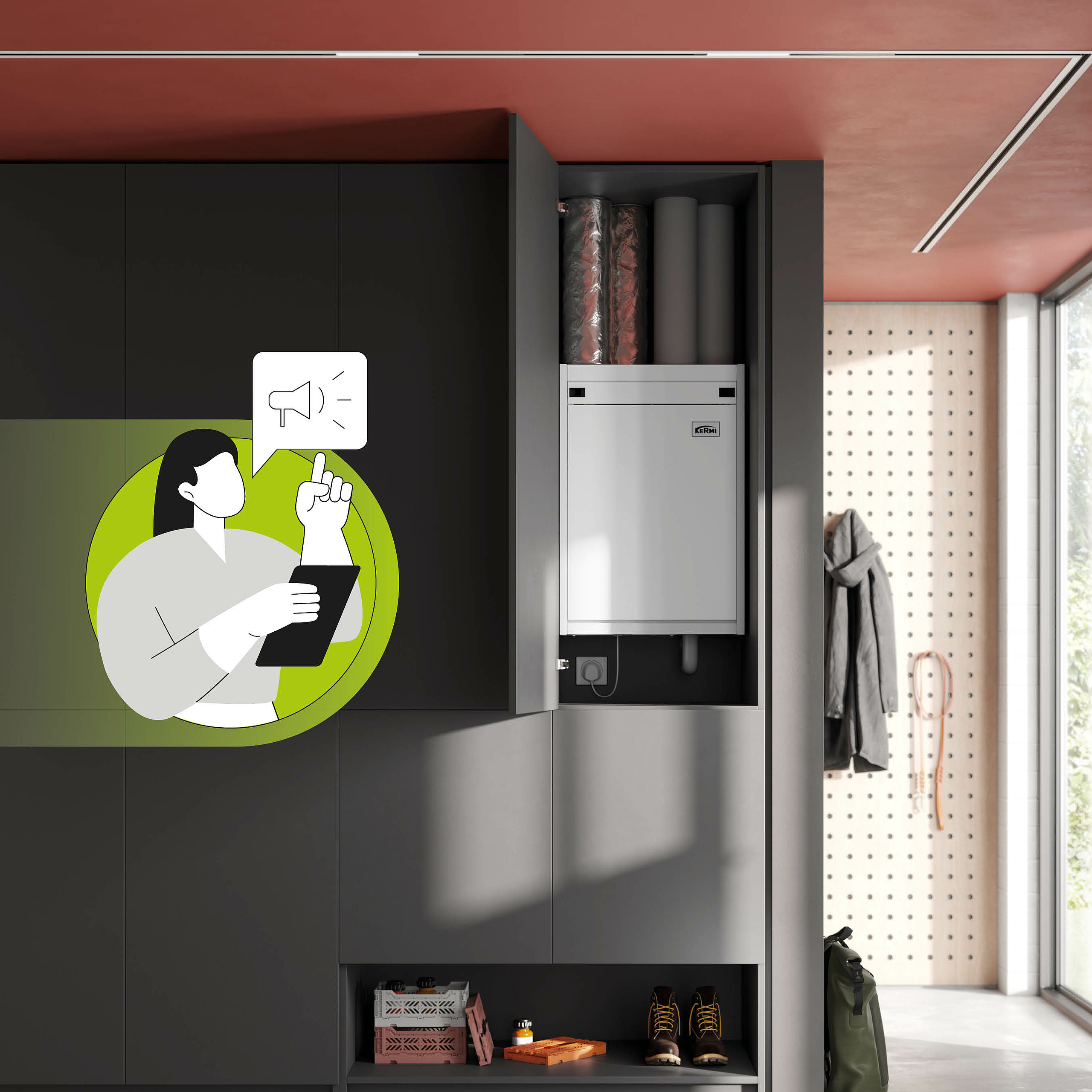 Lüftungsgerät zentral x-well C225 mit Wärmerückgewinnung