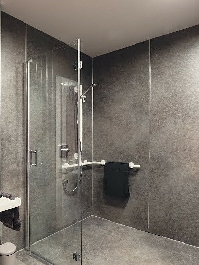 Kermi shower design reference object smart quarter Jena-Lobeda shower enclosure DIGA
