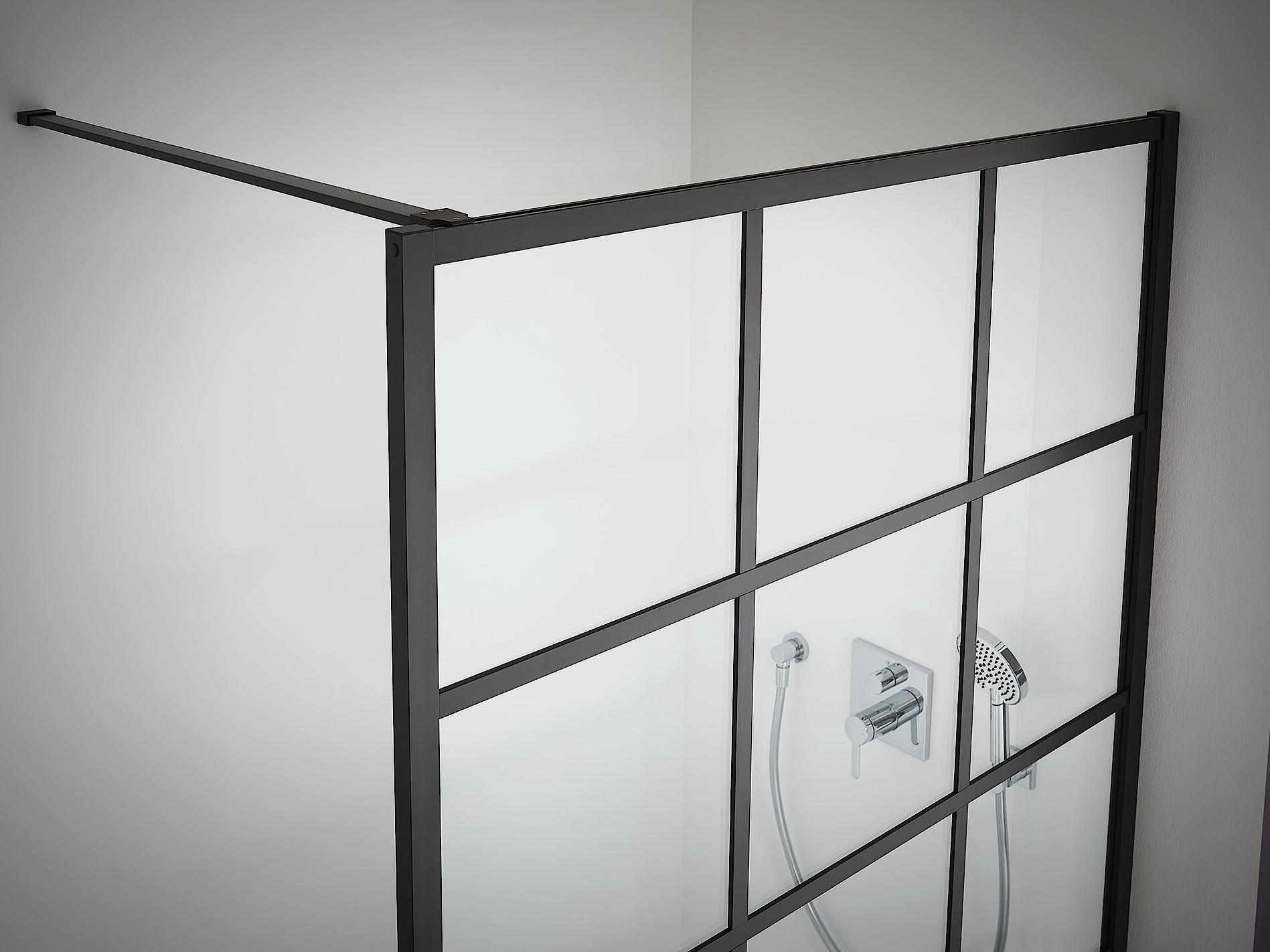 Kermi Walk-In shower enclosure, WALK-IN XD Wall with loft detail profile