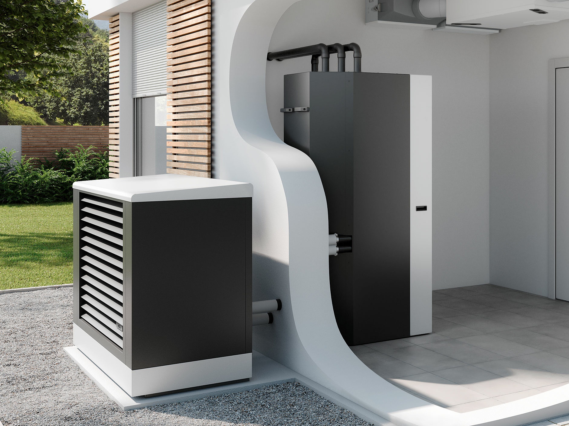x-change heat pump – the solution for new-builds and modernisation and with the appropriate heat storage tanks, an additional boost to efficiency.