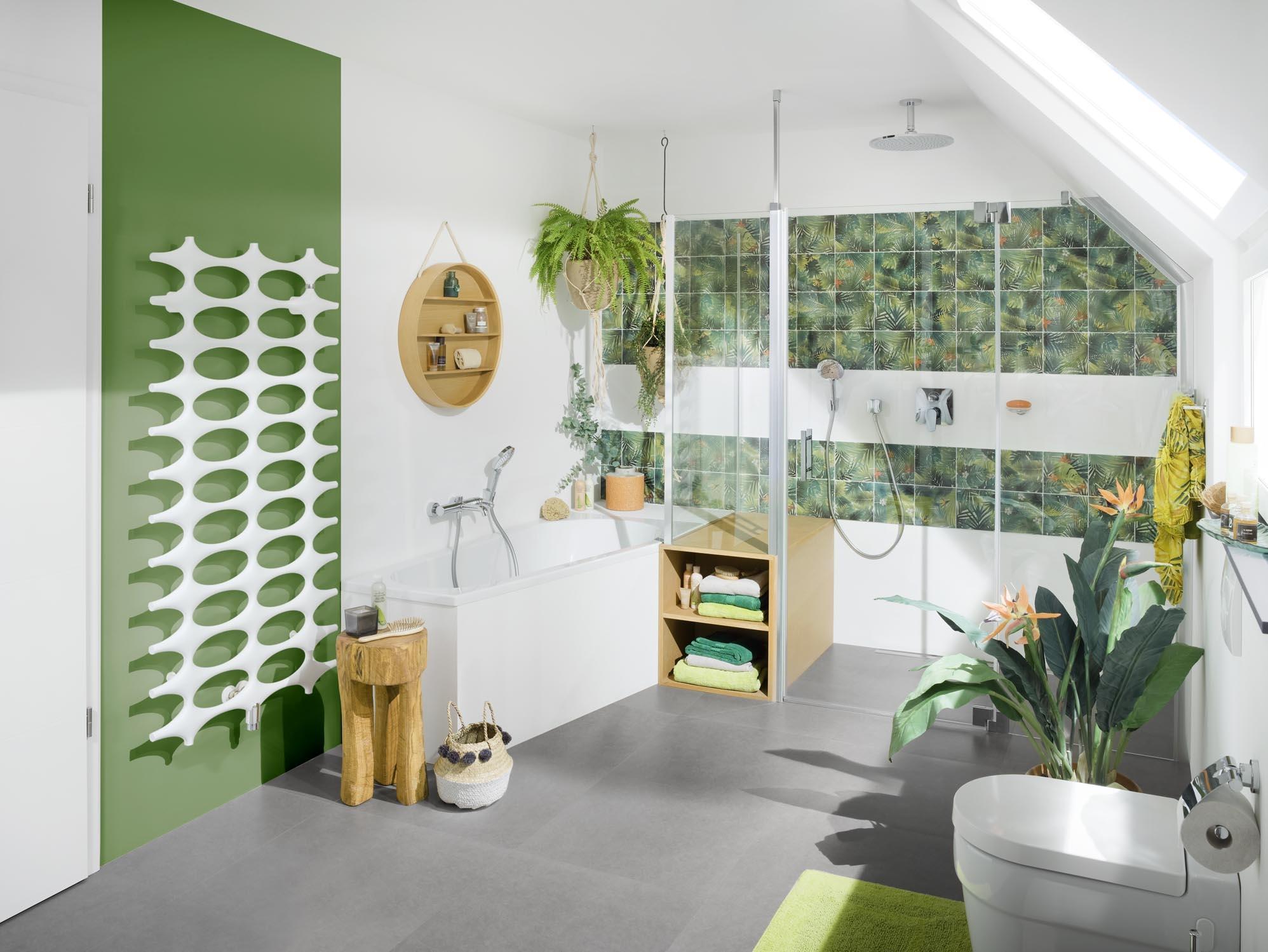 Kermi Inspiration bathroom with WALK-IN XB, FILIA XP, LINE and IDEOS