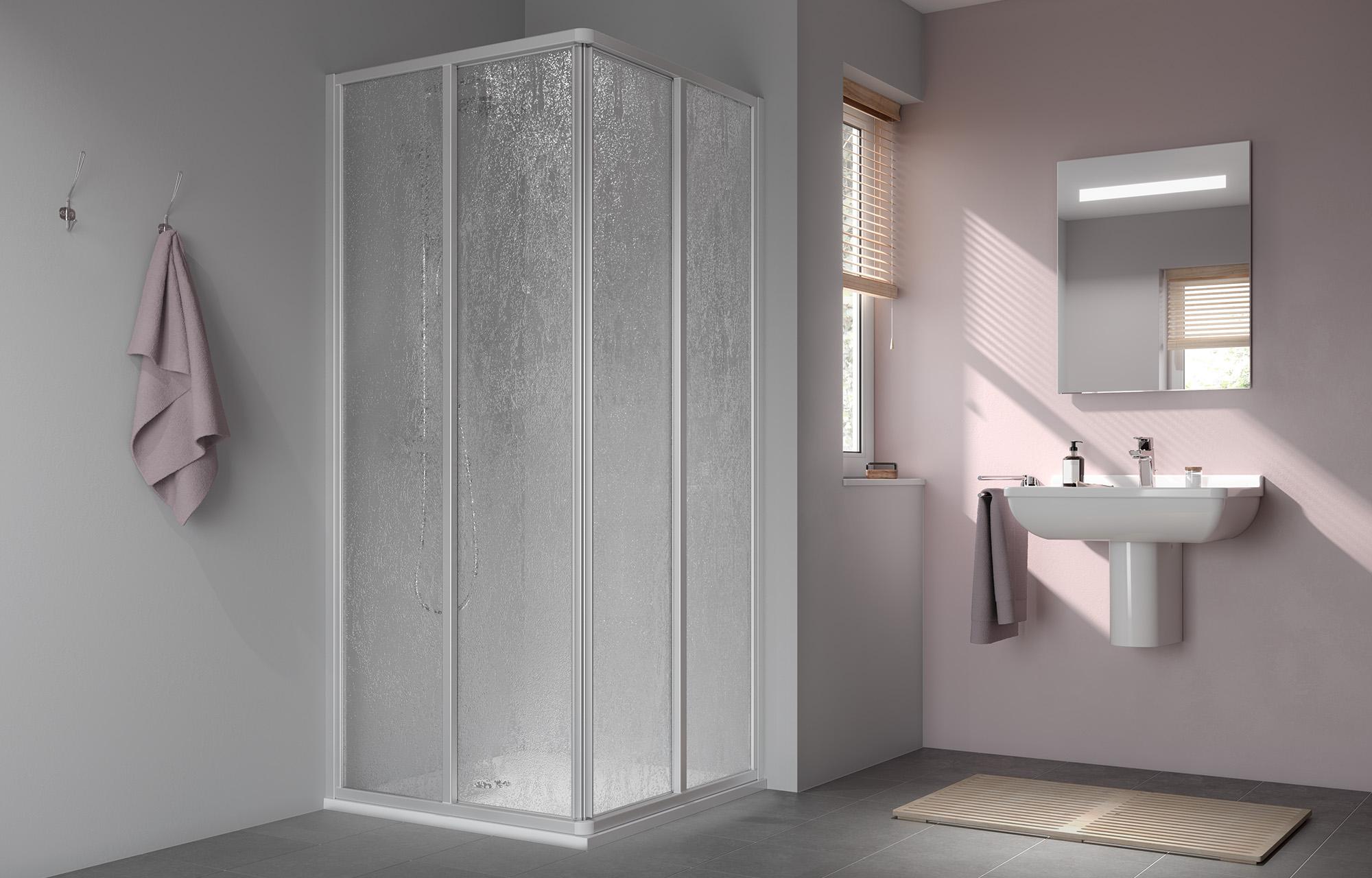 NOVA 2000 two-part corner entry (sliding doors) Kermi profile shower enclosure, NOVA 2000 two-part corner entry (sliding doors) – half part