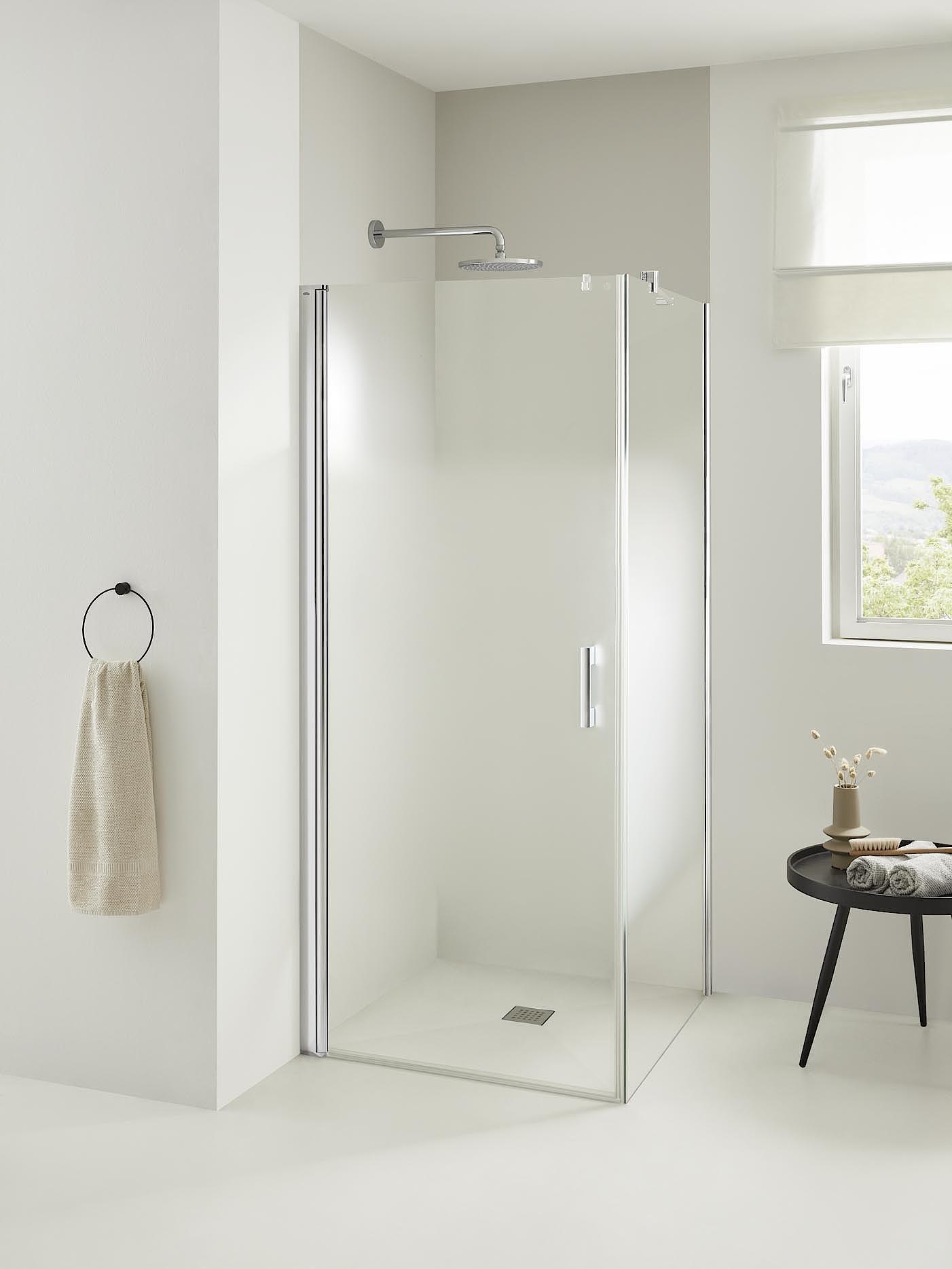 Kermi shower enclosures, ESG glass, stripe 4 decor