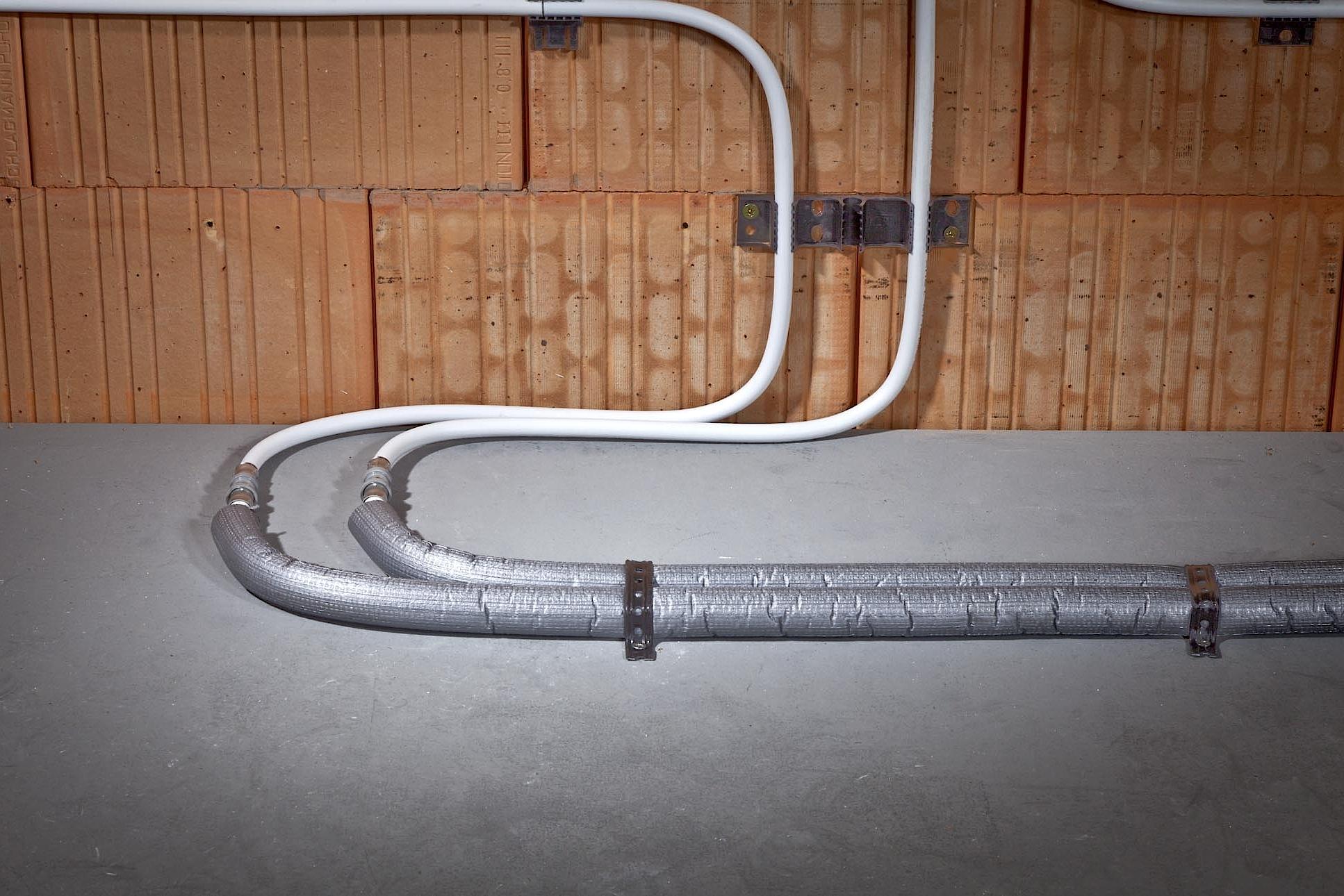 x-net C21 wall heating plaster system, wall heating connection.