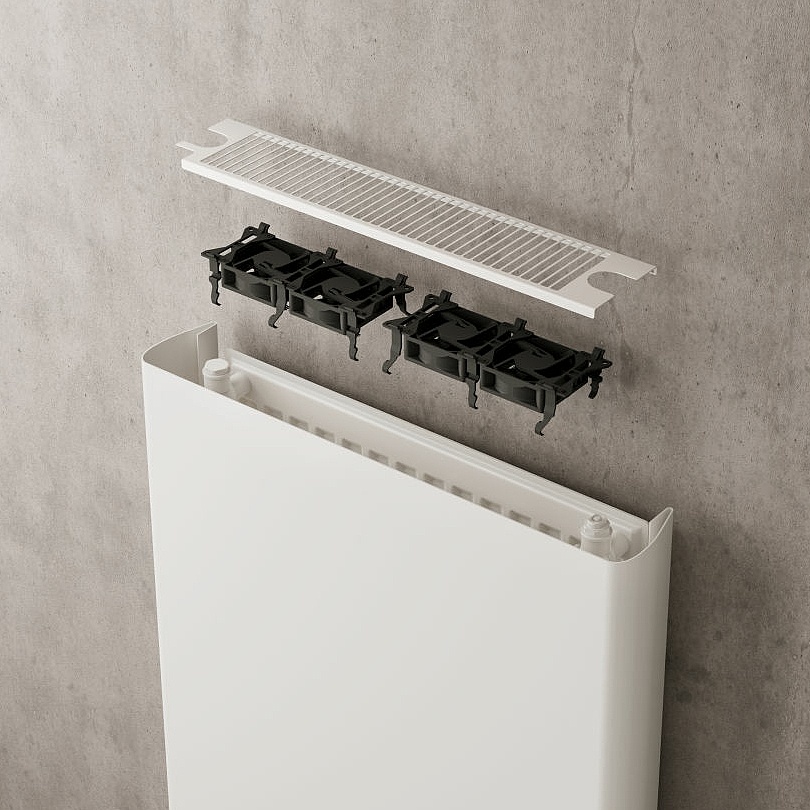 Pateo Flair KERMI Pateo flair Wärmepumpen-Heizkörper Weiß Soft RAL 9016 Kombination x2-Technologie mit Axiallüftern