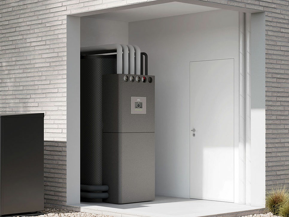 KERMI Wärmepumpe x-change dynamic pro und KERMI Wärmespeicher x-buffer flex pipe