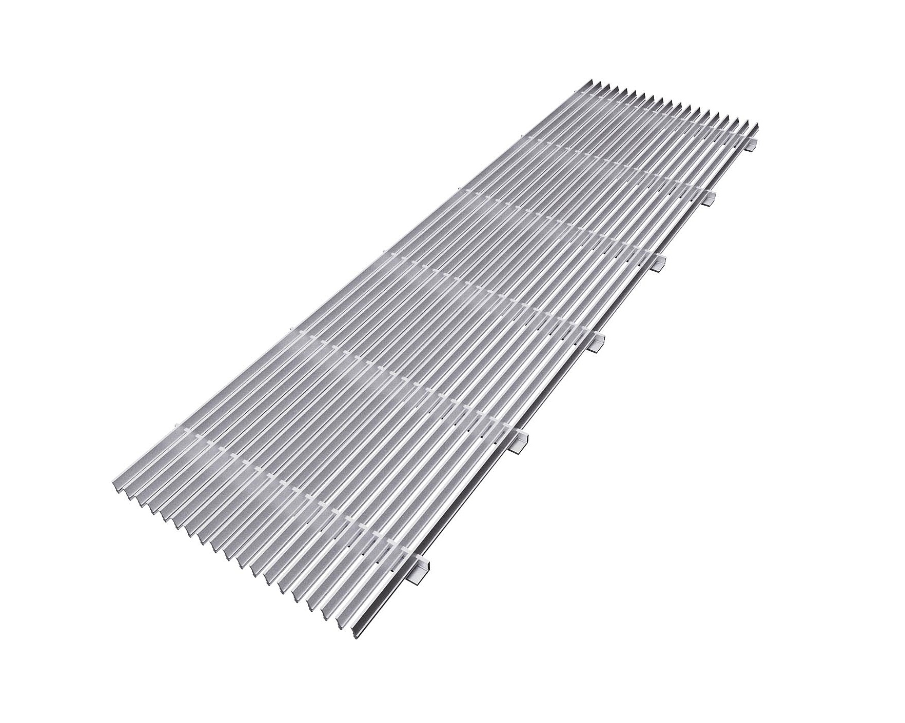 Unterflurkonvektor Ascotherm eco Linearrost Natureloxiert