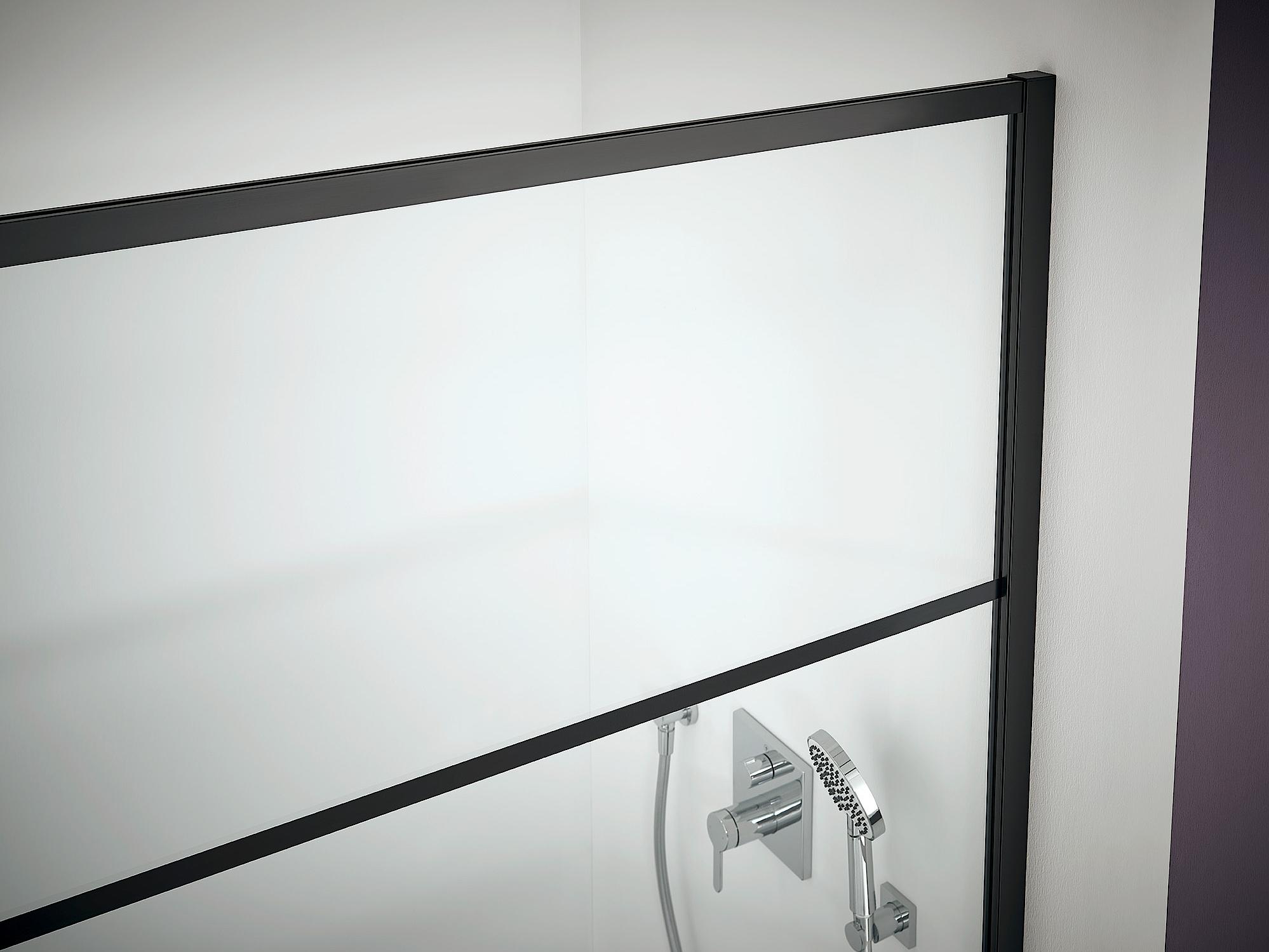 WALK-IN XD Wall with Print Stripes detail Kermi Walk-In shower enclosure WALK-IN XD Wall with Print Stripes detail