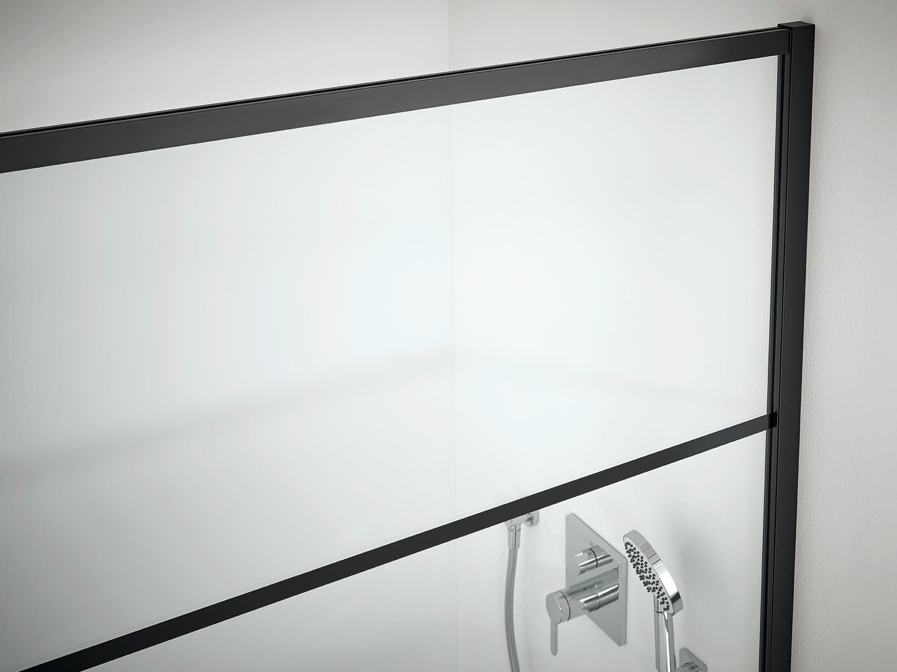 Kermi Walk-In shower enclosure WALK-IN XD Wall with Print Stripes detail