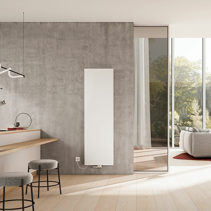 Pateo flair Wärmepumpen-Heizkörper Weiß Soft RAL 9016   Kombination x2-Technologie mit Axiallüftern  