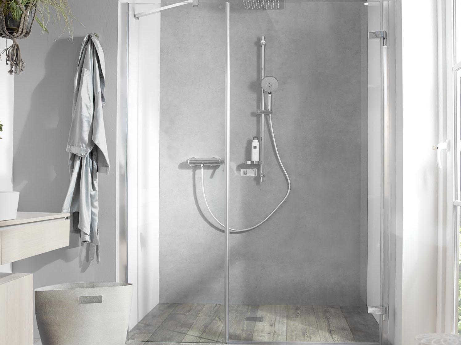 Kermi shower enclosure TUSCA hinged door and fixed panel with wall profile
