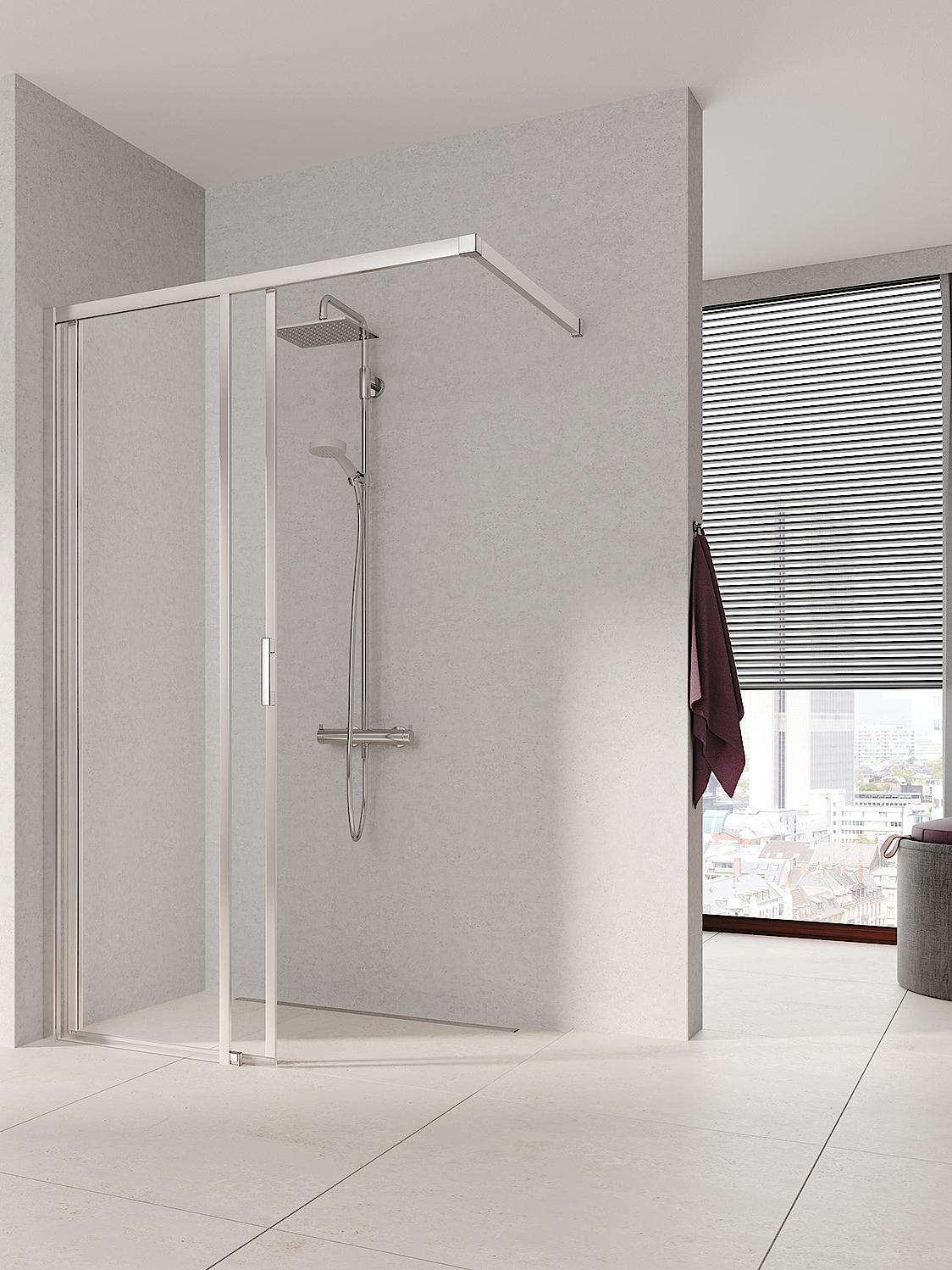 Kermi profile shower enclosure, LIGA WALK-IN Wall sliding door