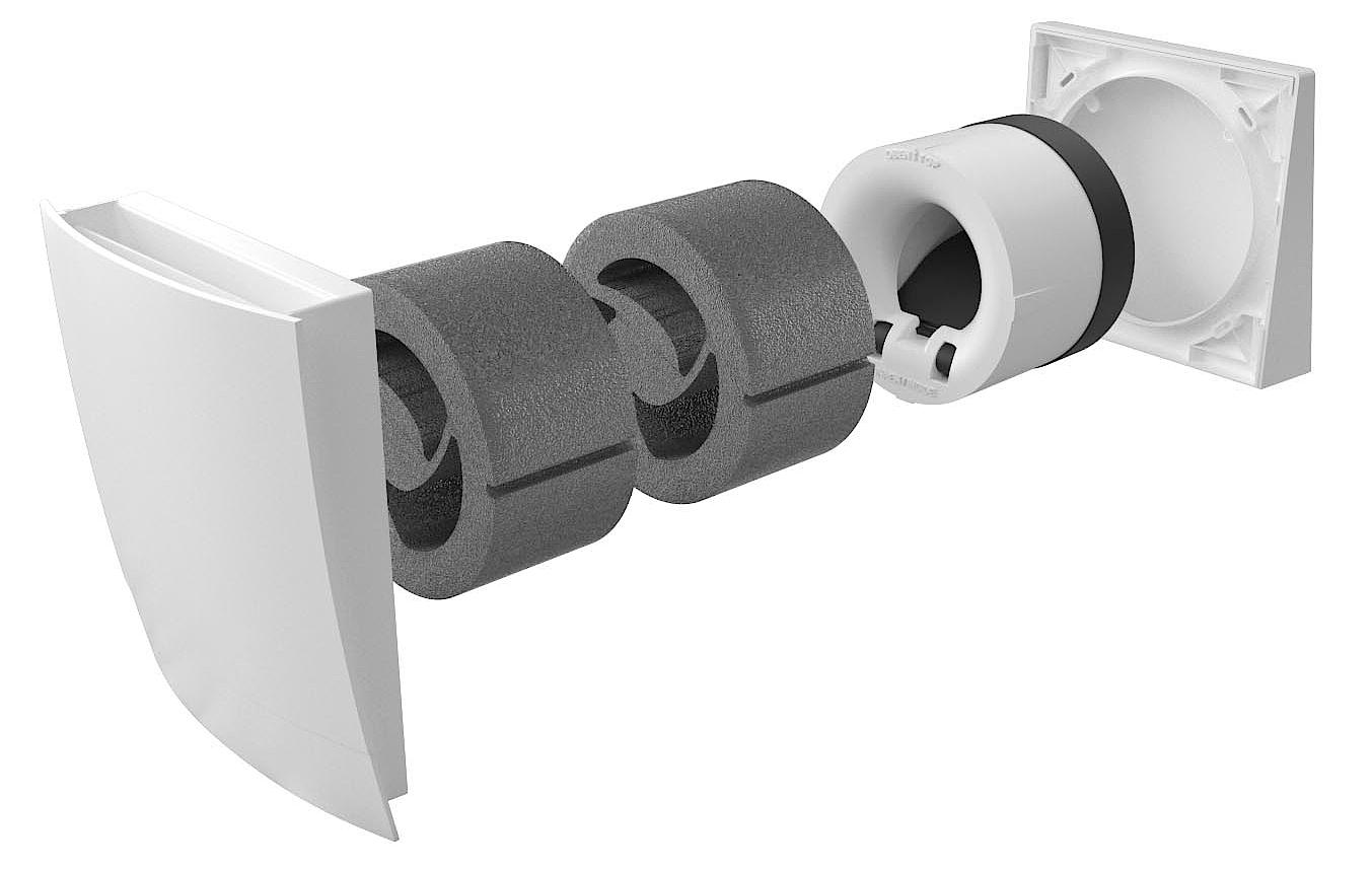 x-well Dezentrale Wohnraumlüftung Aussenwandluftdurchlass ALD13 mit Design-Innenblende.