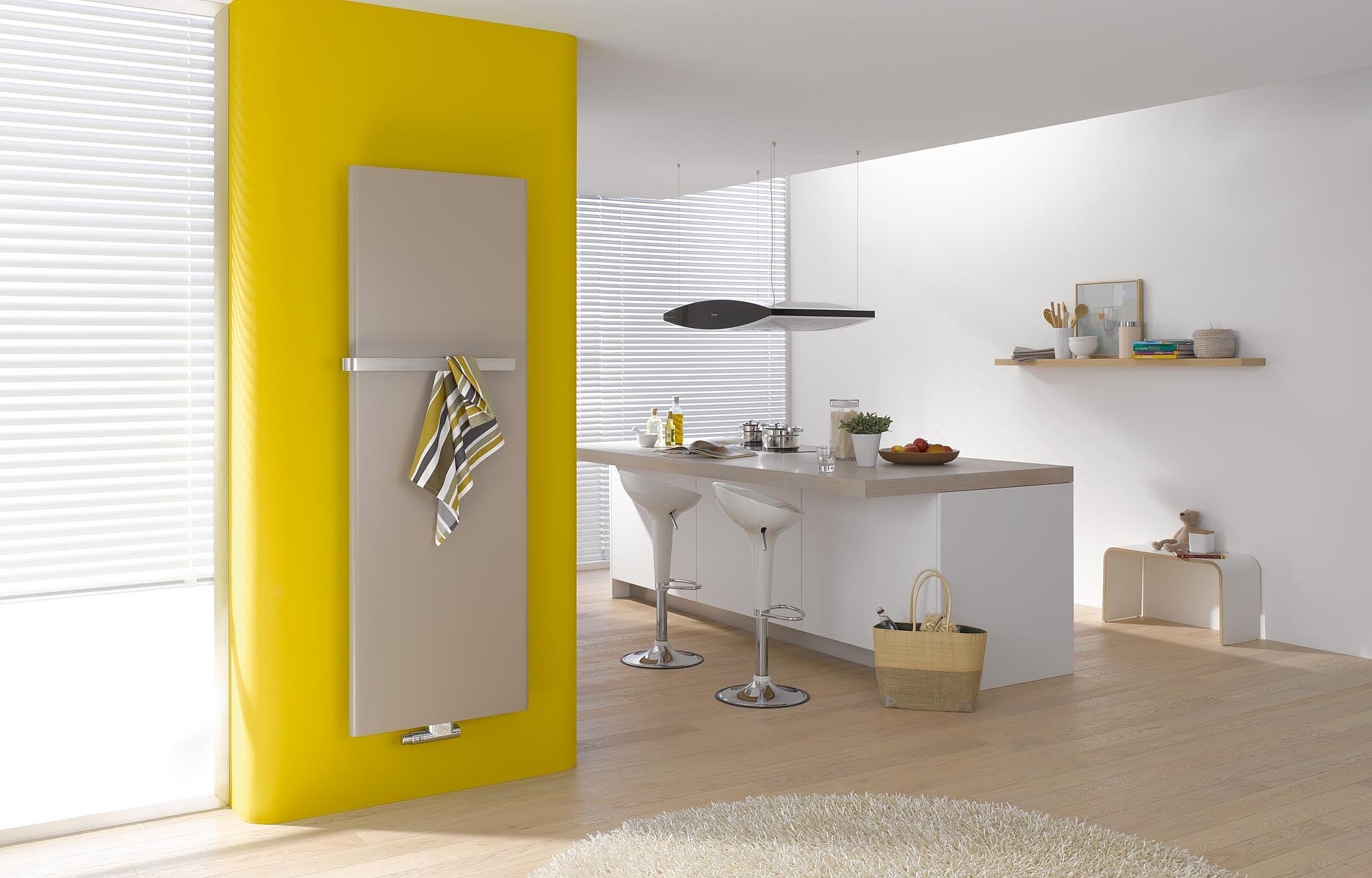 Kermi Pateo design and bathroom radiators with towel rail option for added convenience.